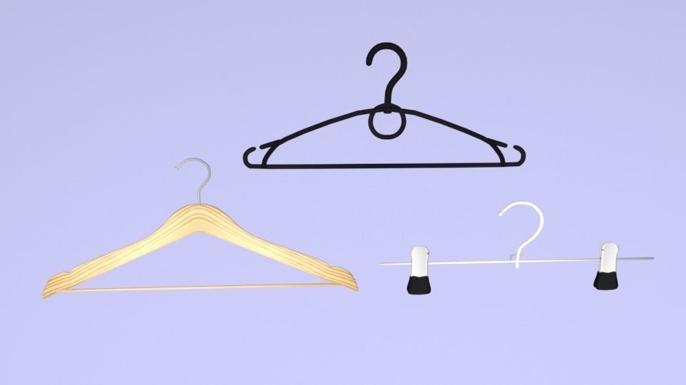 Large collection of clothes for the closet and store Low-poly 3D model_11