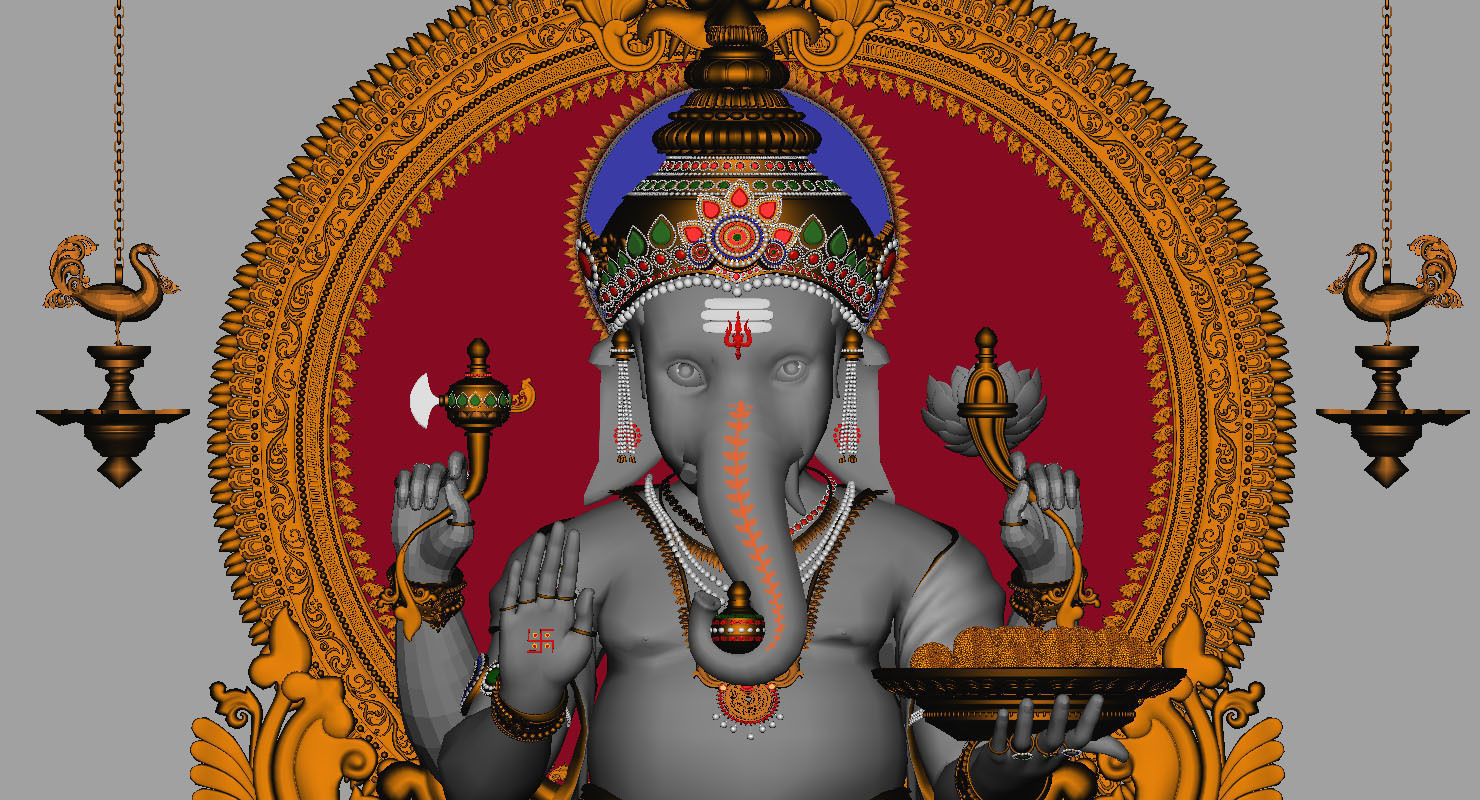 god Ganesha 3d model 3D model_7
