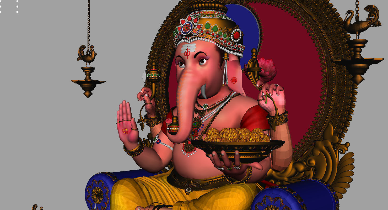 god Ganesha 3d model 3D model_13
