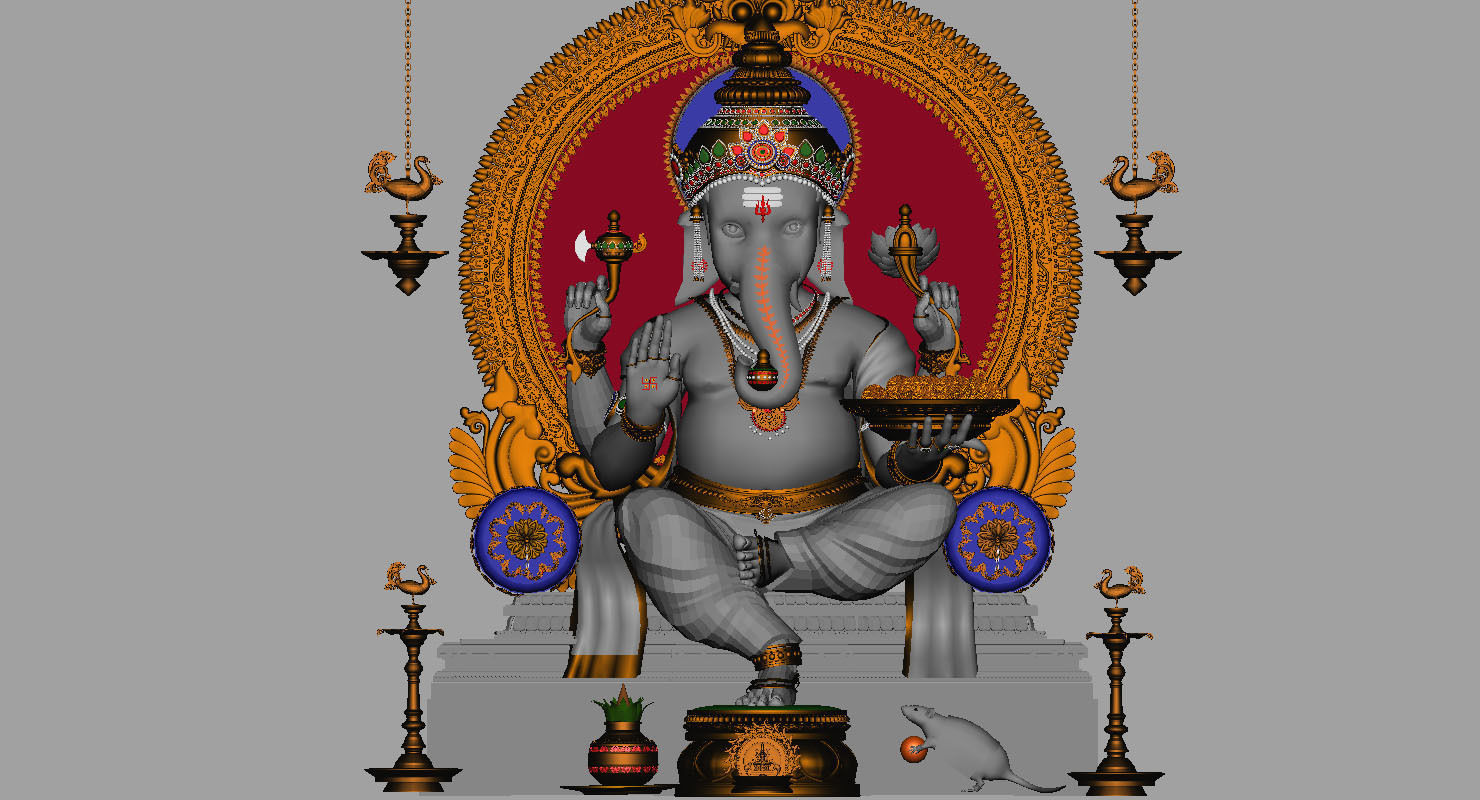 god Ganesha 3d model 3D model_4
