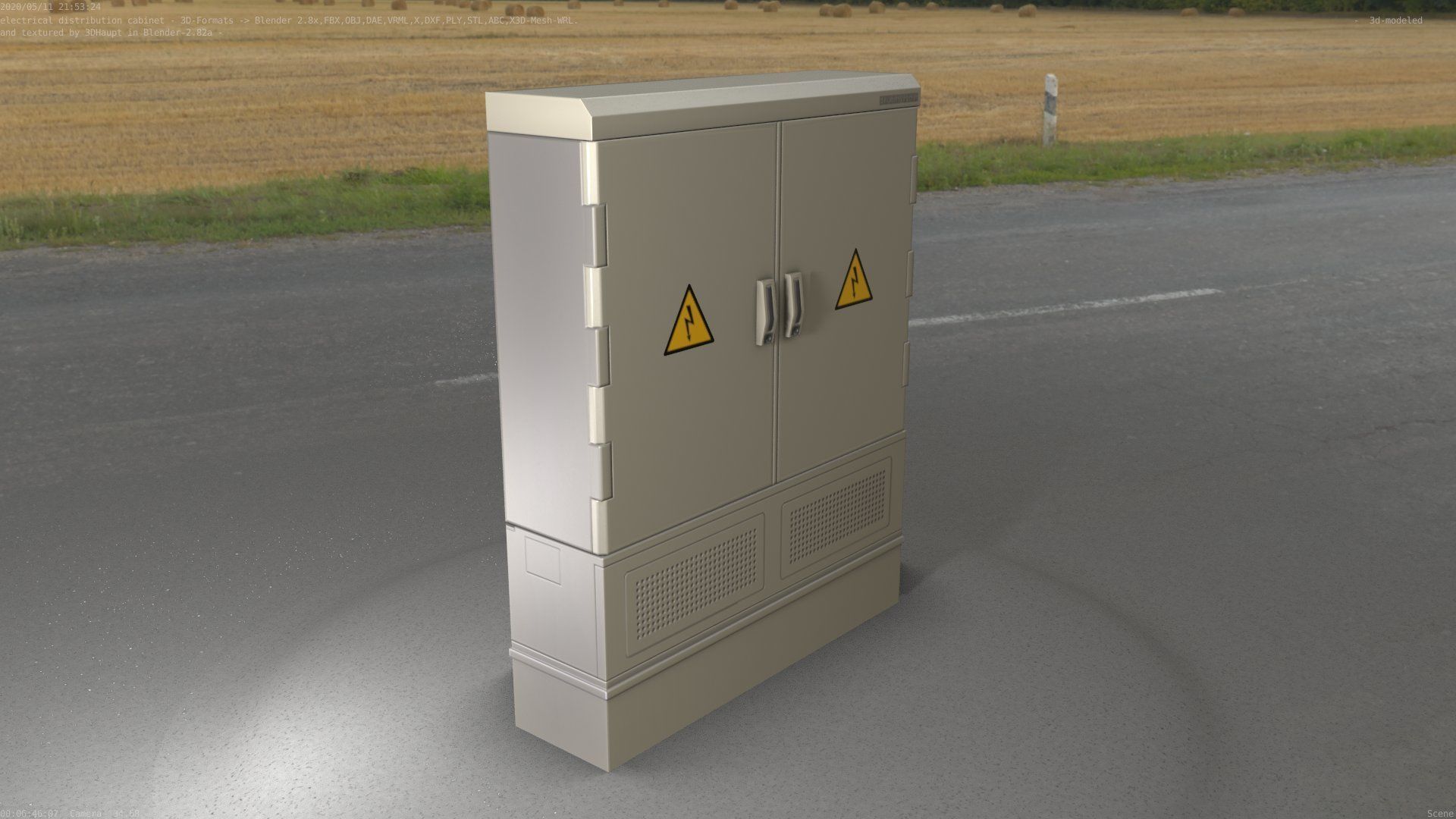 Electrical Distribution Cabinet 98 Low-poly 3D model_56