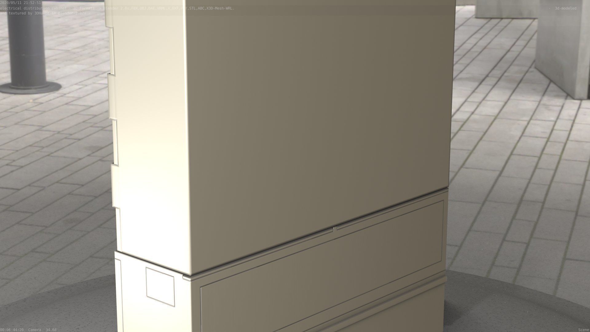 Electrical Distribution Cabinet 98 Low-poly 3D model_21