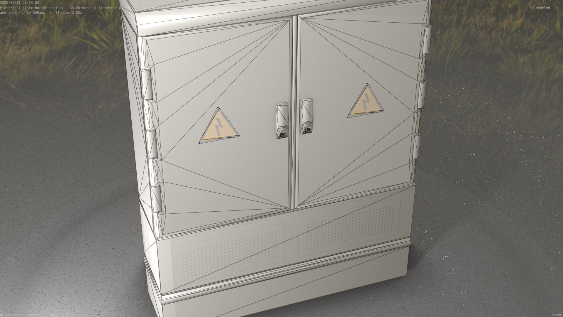 Electrical Distribution Cabinet 98 Low-poly 3D model_32