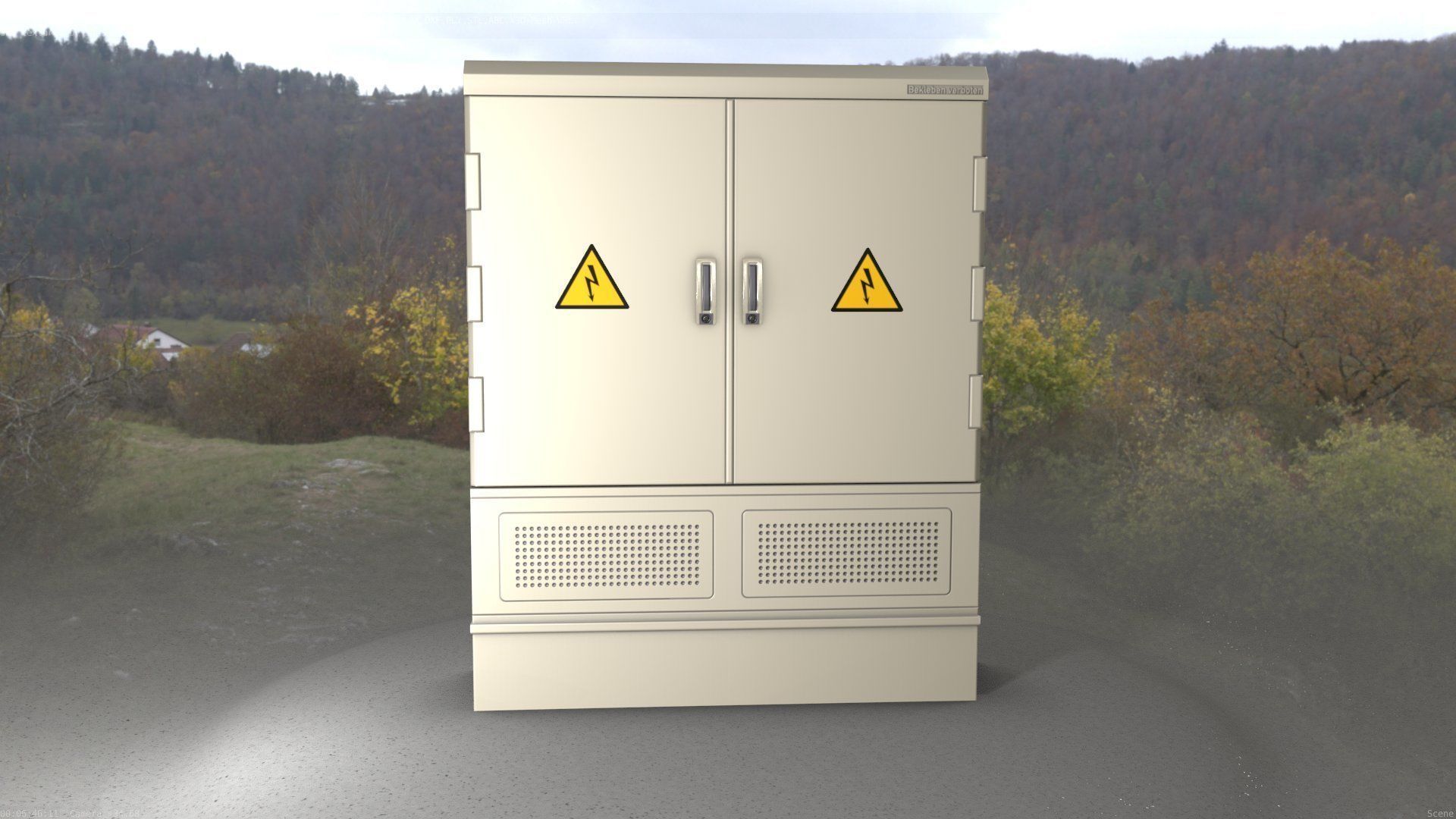 Electrical Distribution Cabinet 98 Low-poly 3D model_60