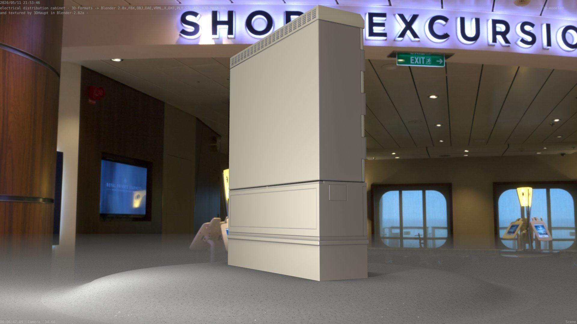 Electrical Distribution Cabinet 98 Low-poly 3D model_78