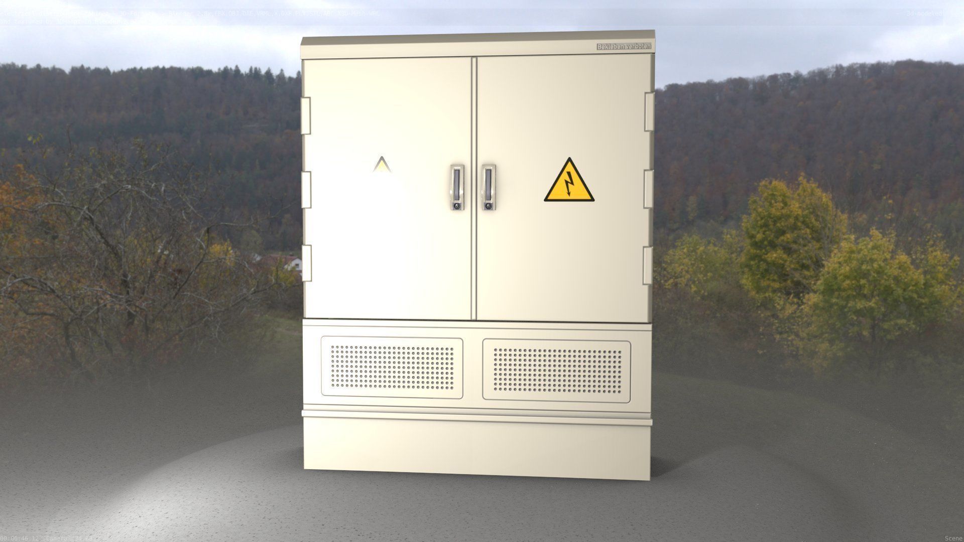 Electrical Distribution Cabinet 98 Low-poly 3D model_61