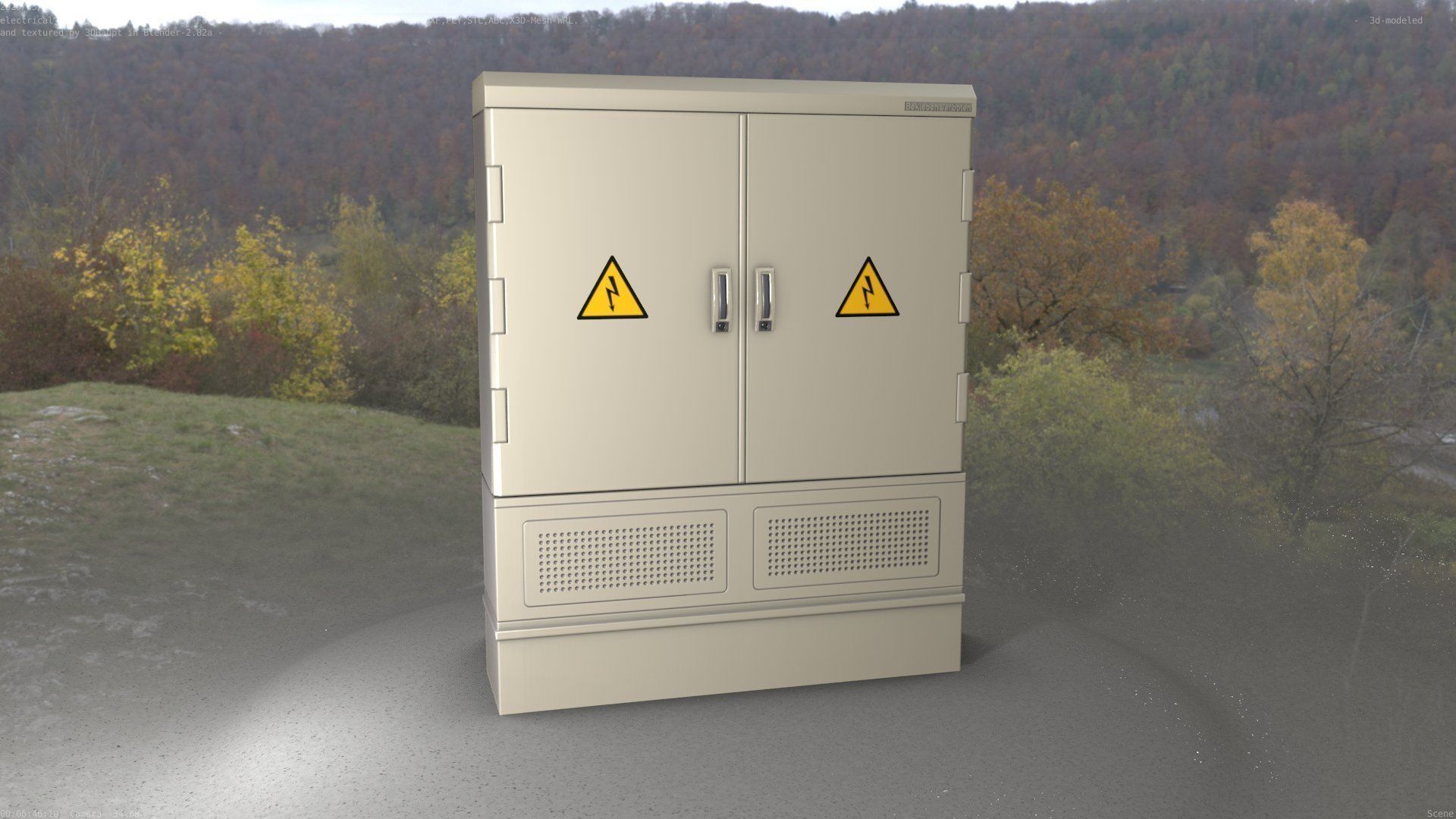 Electrical Distribution Cabinet 98 Low-poly 3D model_59