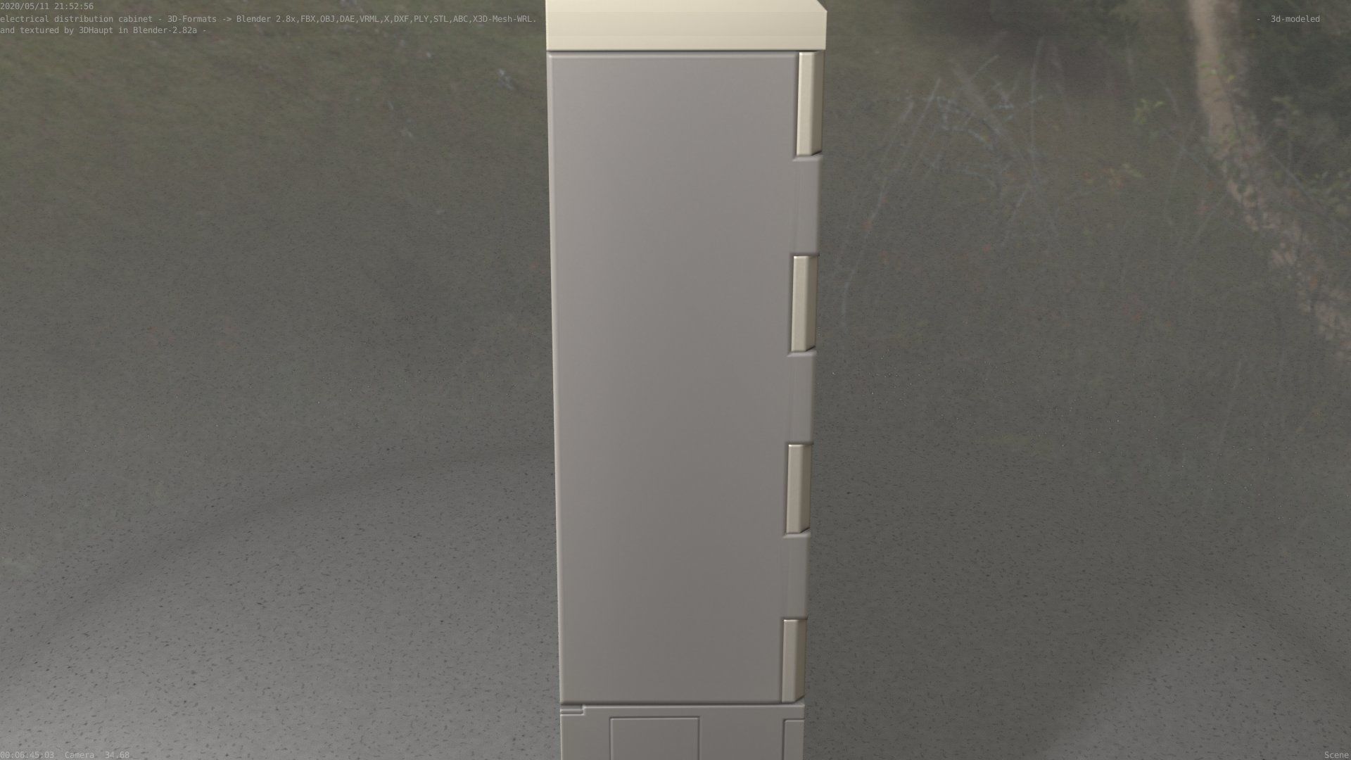 Electrical Distribution Cabinet 98 Low-poly 3D model_28