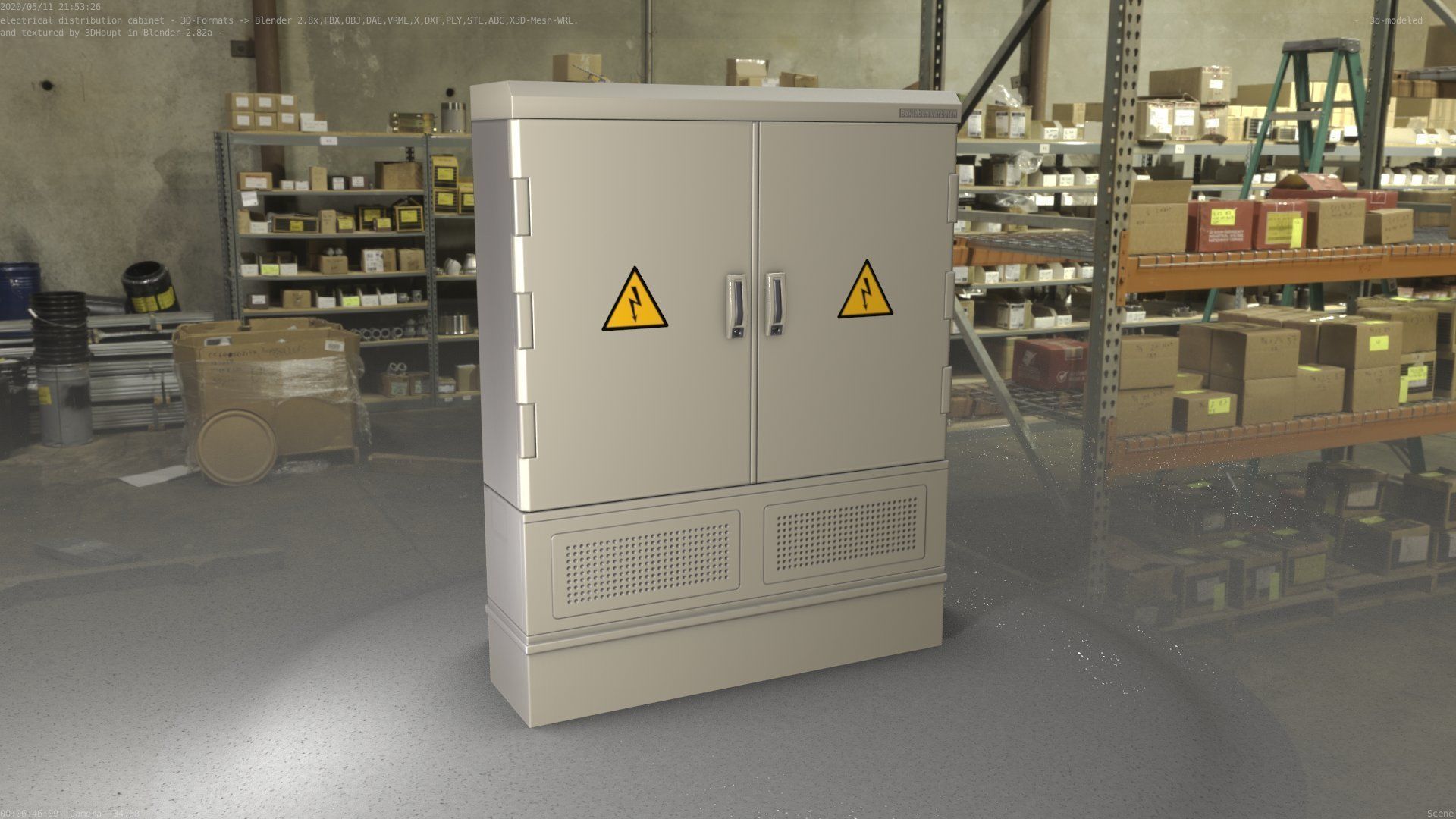 Electrical Distribution Cabinet 98 Low-poly 3D model_58