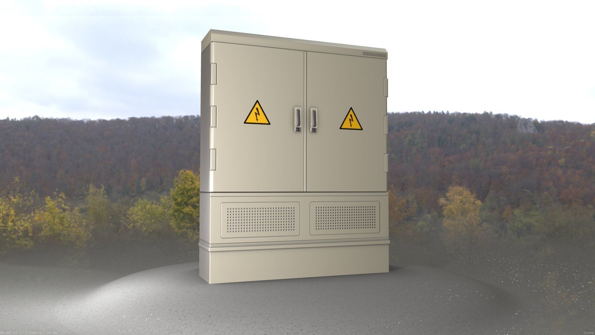 Electrical Distribution Cabinet 98 Low-poly 3D model_86