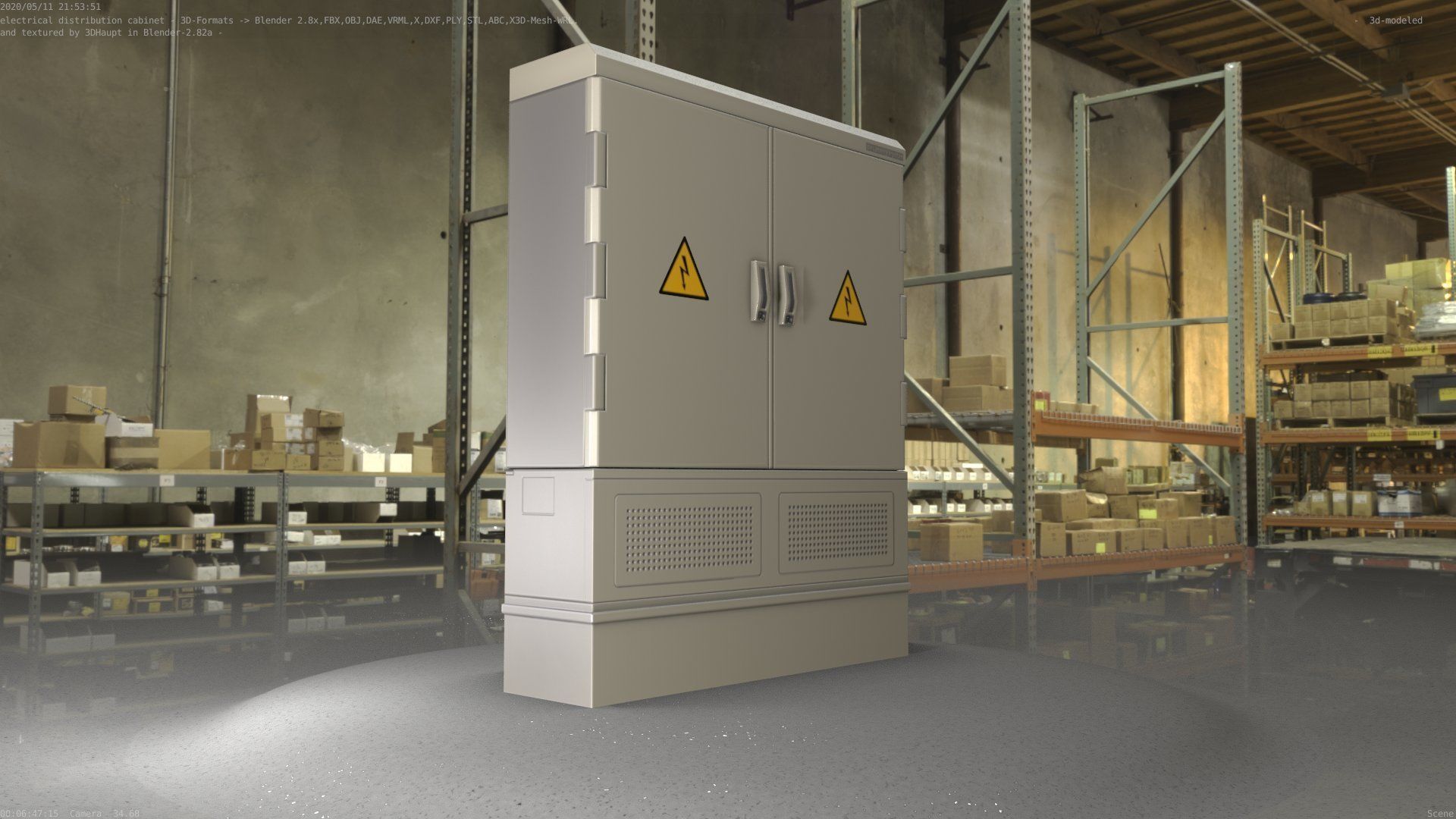 Electrical Distribution Cabinet 98 Low-poly 3D model_84
