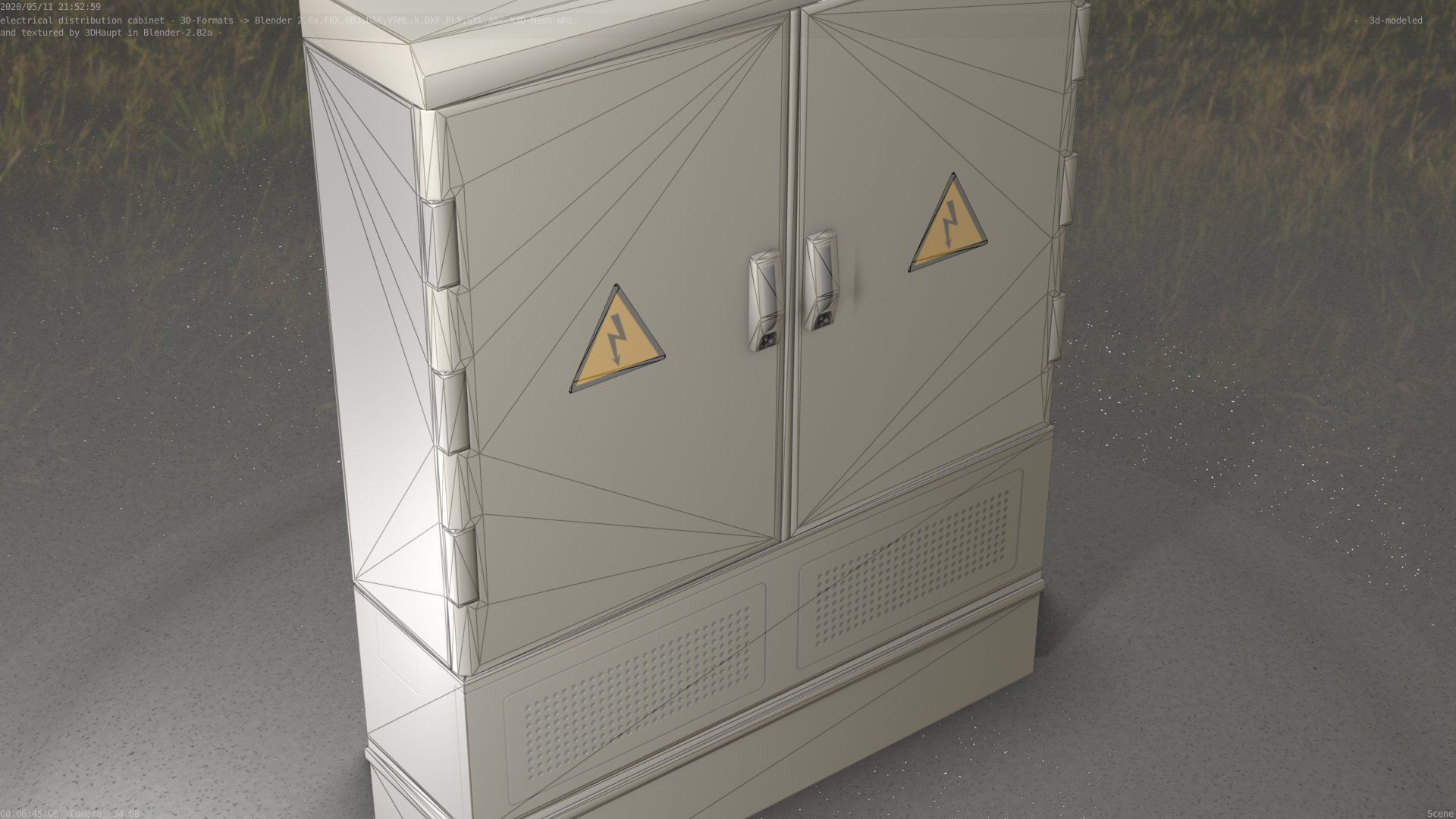 Electrical Distribution Cabinet 98 Low-poly 3D model_31