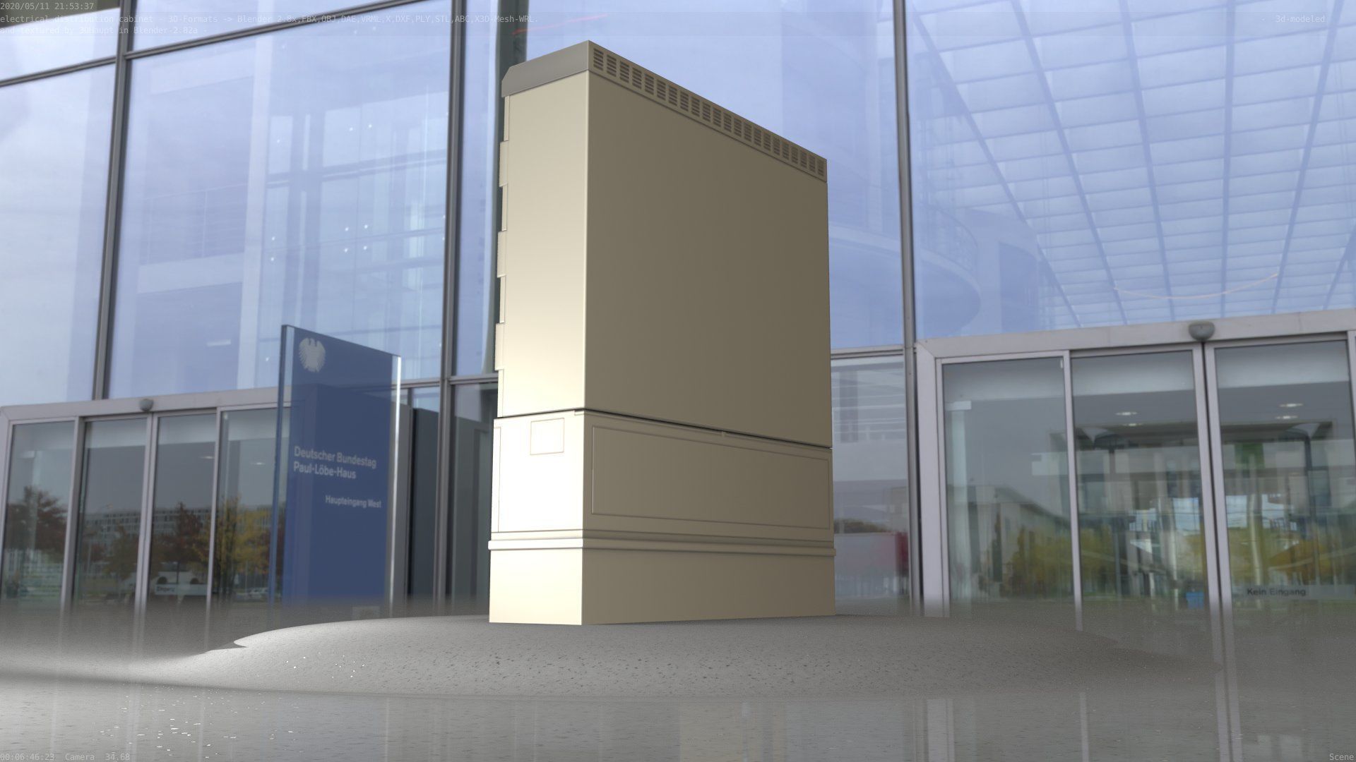 Electrical Distribution Cabinet 98 Low-poly 3D model_68