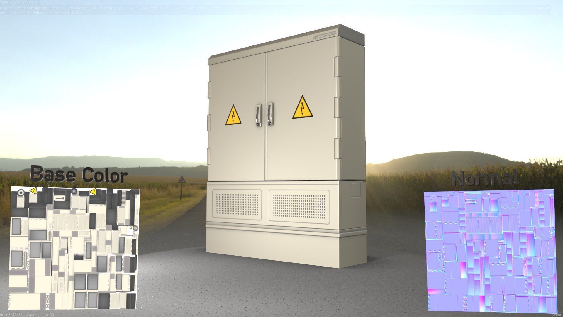 Electrical Distribution Cabinet 98 Low-poly 3D model_2