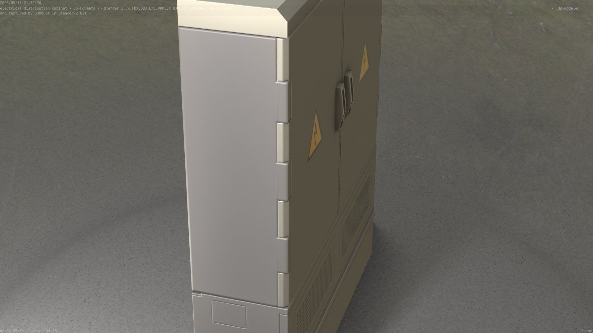 Electrical Distribution Cabinet 98 Low-poly 3D model_29