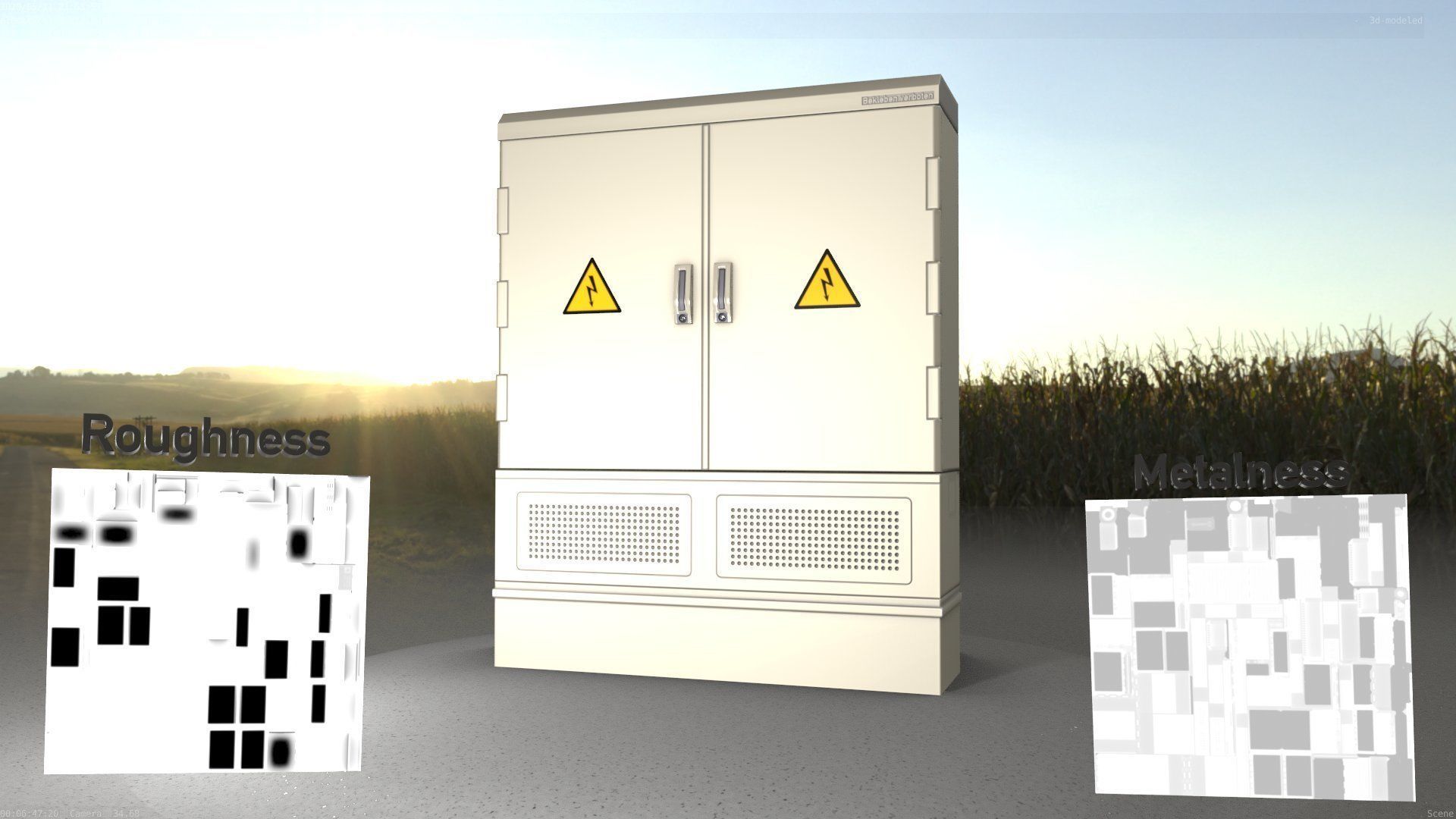 Electrical Distribution Cabinet 98 Low-poly 3D model_89