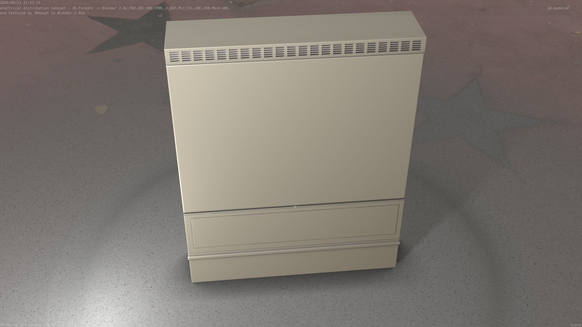 Electrical Distribution Cabinet 98 Low-poly 3D model_45