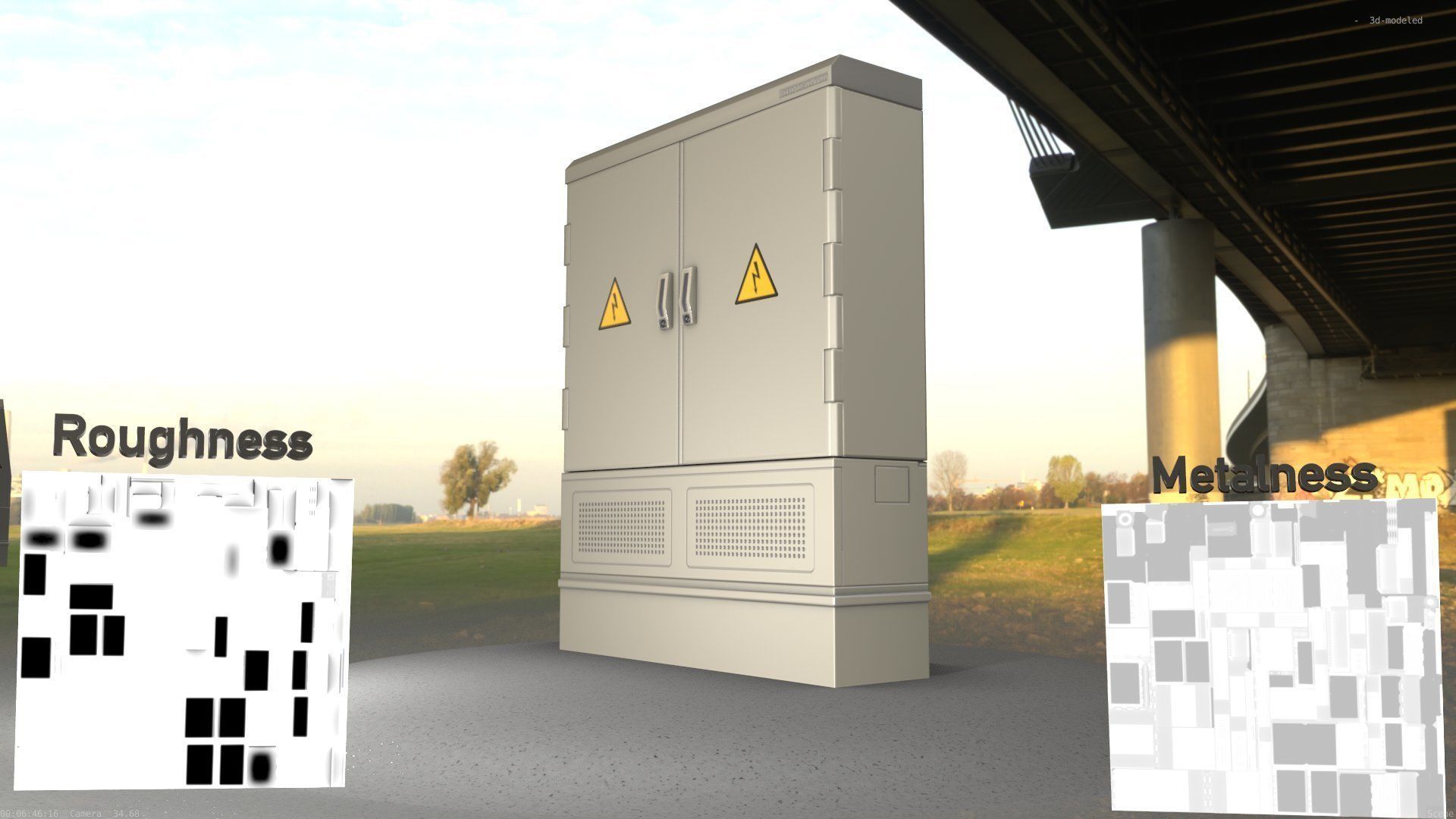 Electrical Distribution Cabinet 98 Low-poly 3D model_3