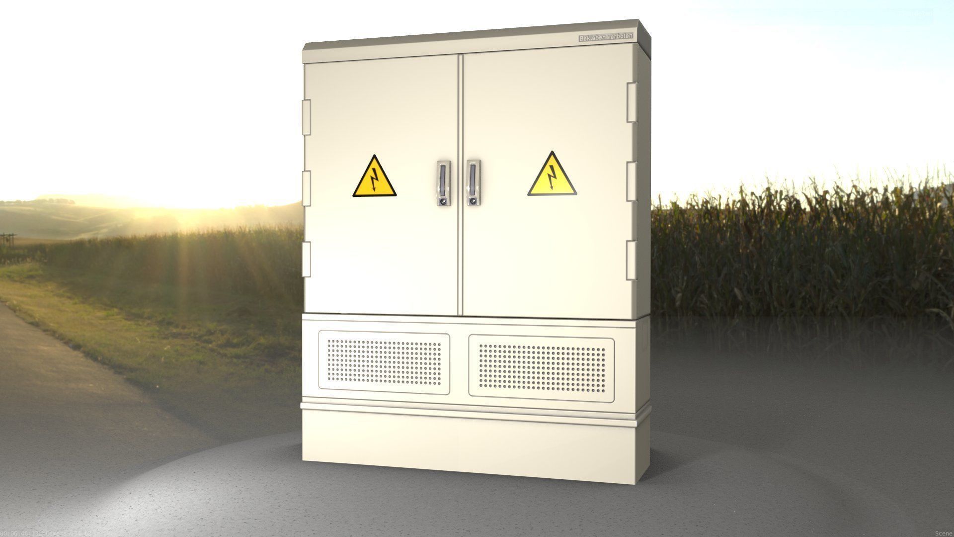 Electrical Distribution Cabinet 98 Low-poly 3D model_62