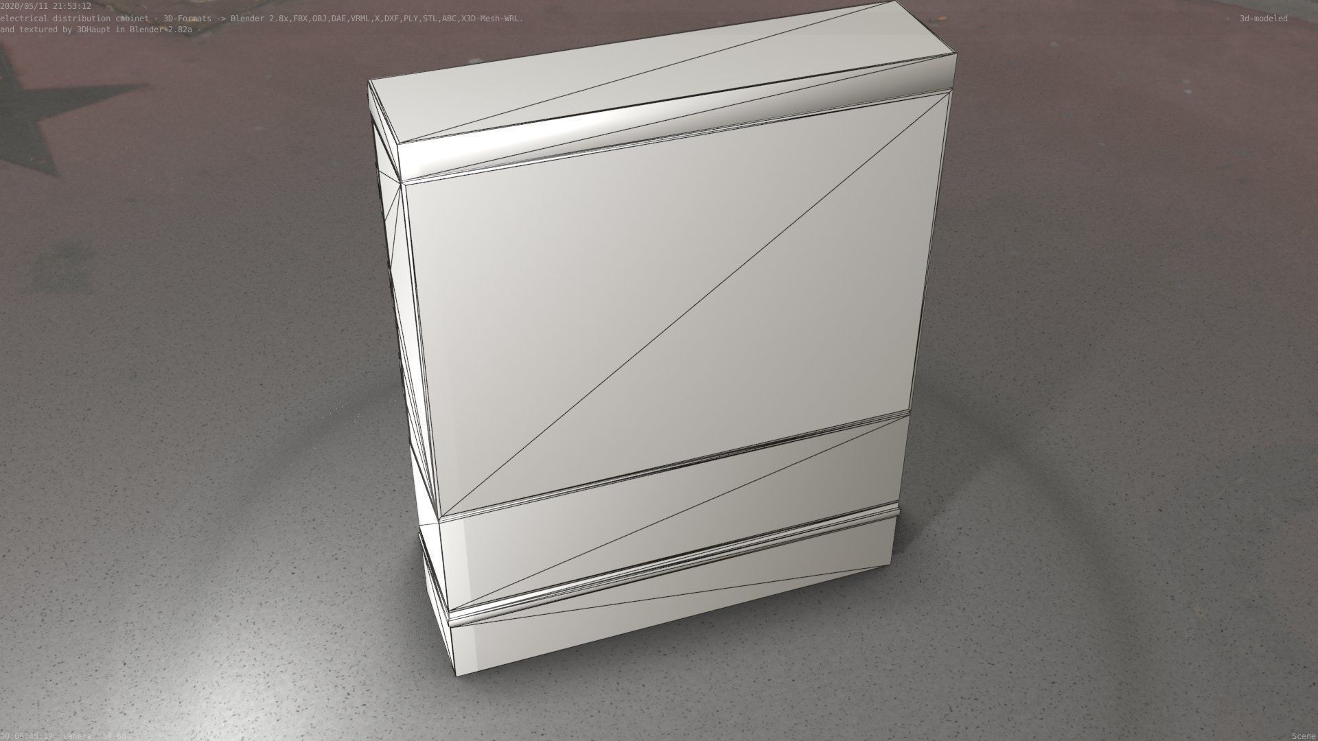 Electrical Distribution Cabinet 98 Low-poly 3D model_44