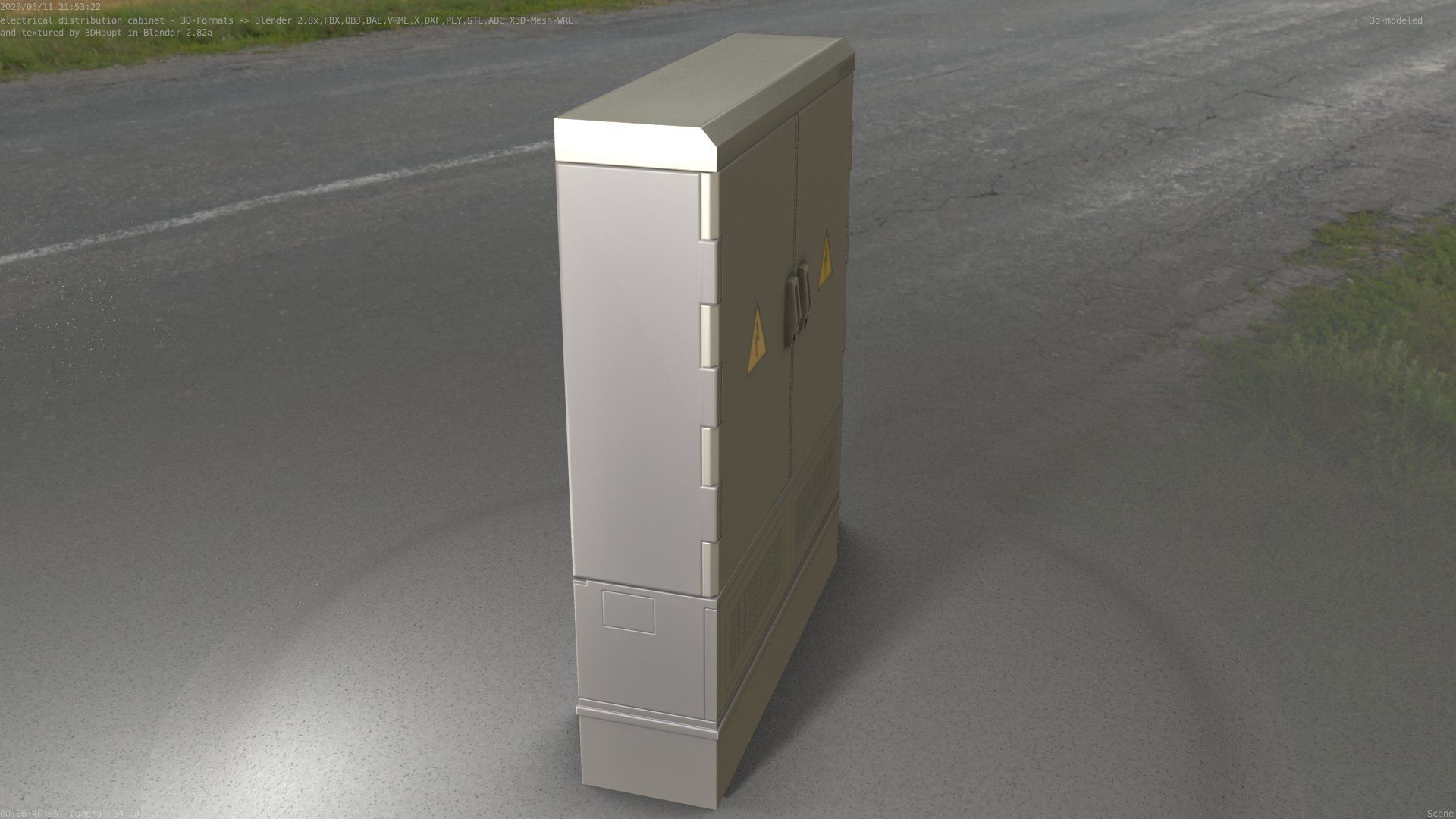 Electrical Distribution Cabinet 98 Low-poly 3D model_54