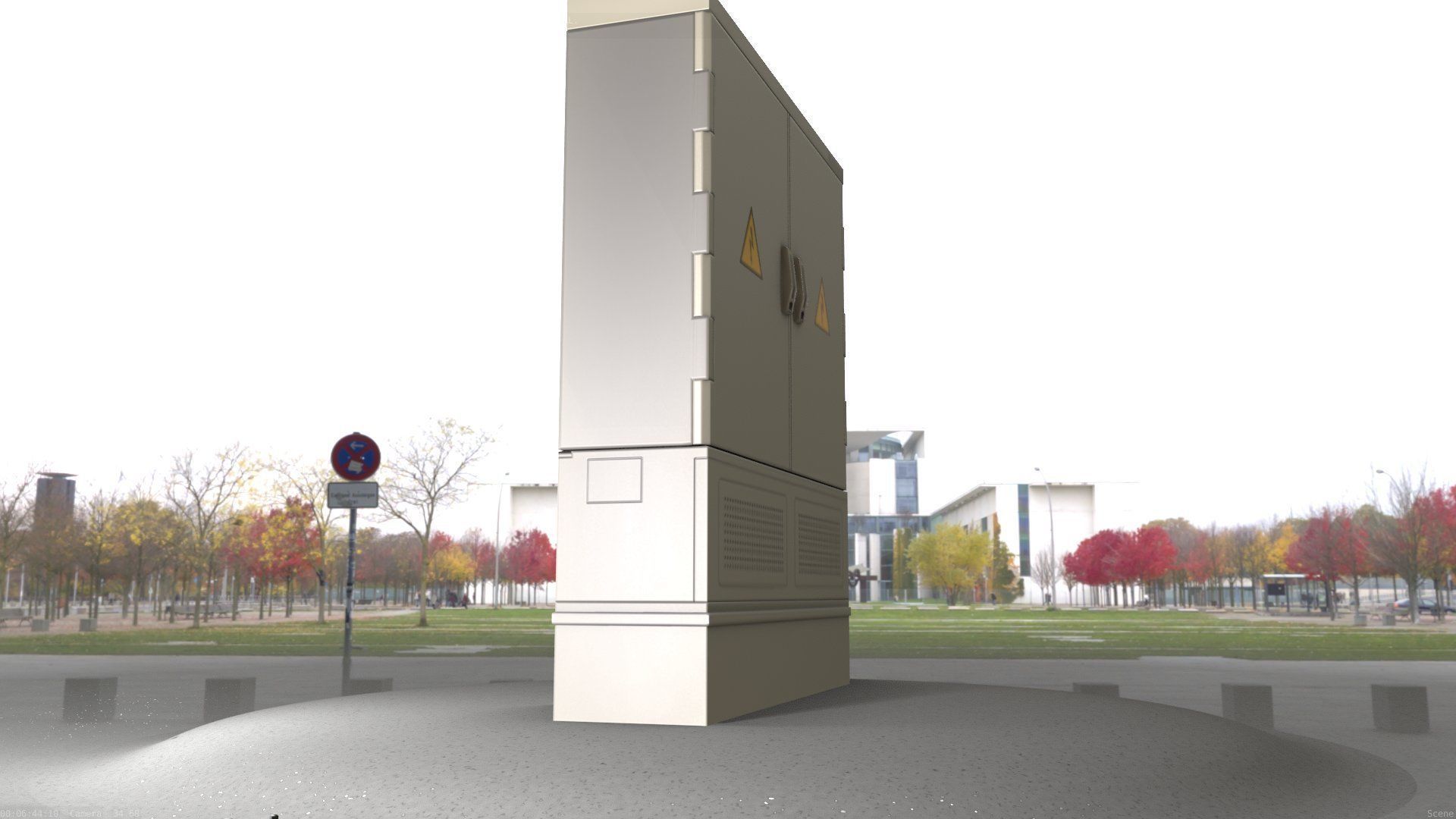 Electrical Distribution Cabinet 98 Low-poly 3D model_11