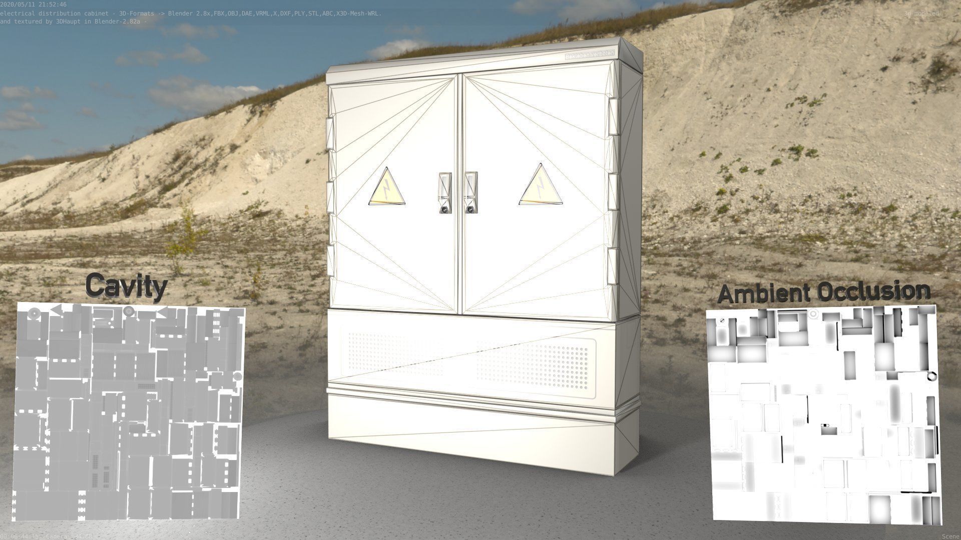 Electrical Distribution Cabinet 98 Low-poly 3D model_16