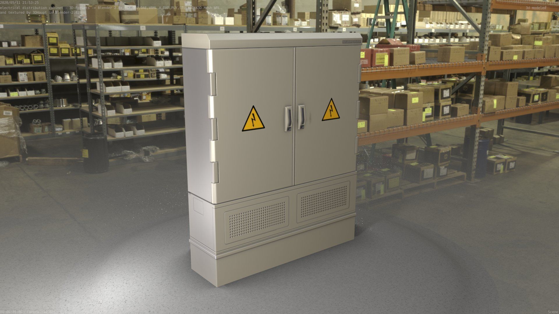 Electrical Distribution Cabinet 98 Low-poly 3D model_57