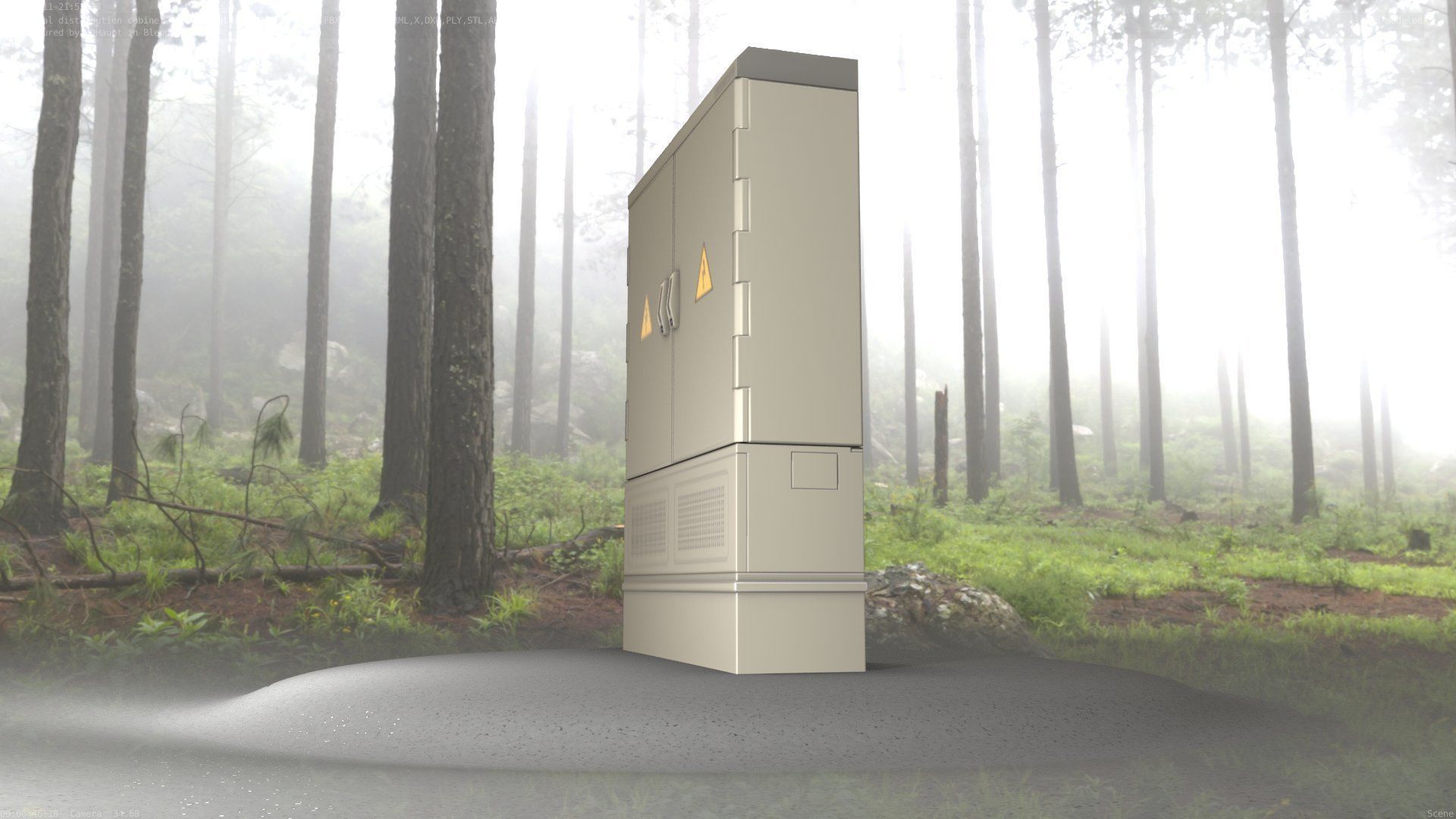 Electrical Distribution Cabinet 98 Low-poly 3D model_63