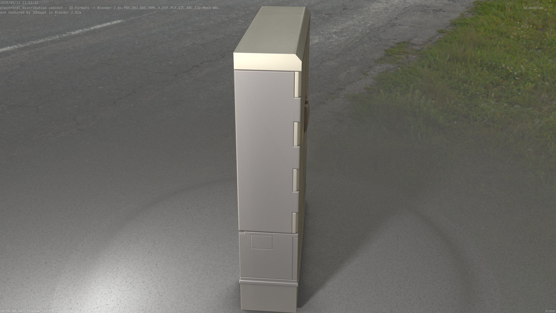 Electrical Distribution Cabinet 98 Low-poly 3D model_53