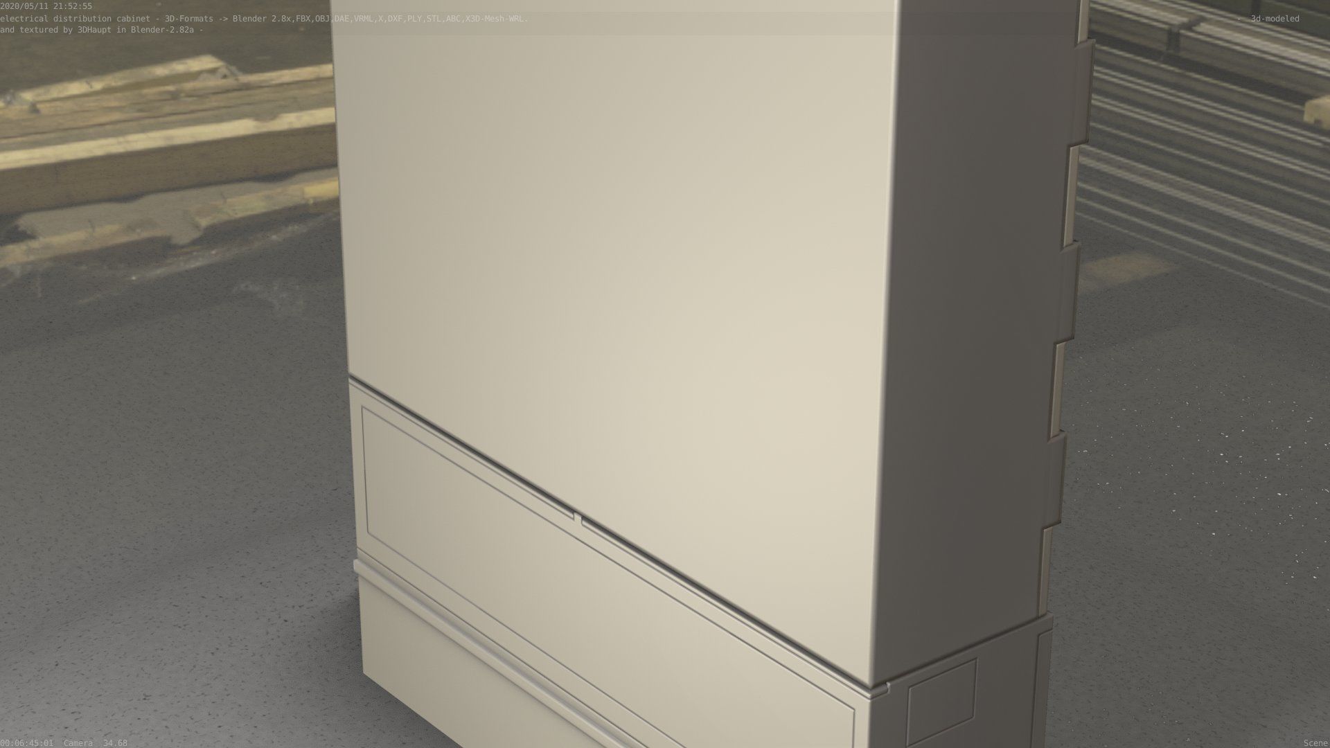 Electrical Distribution Cabinet 98 Low-poly 3D model_26