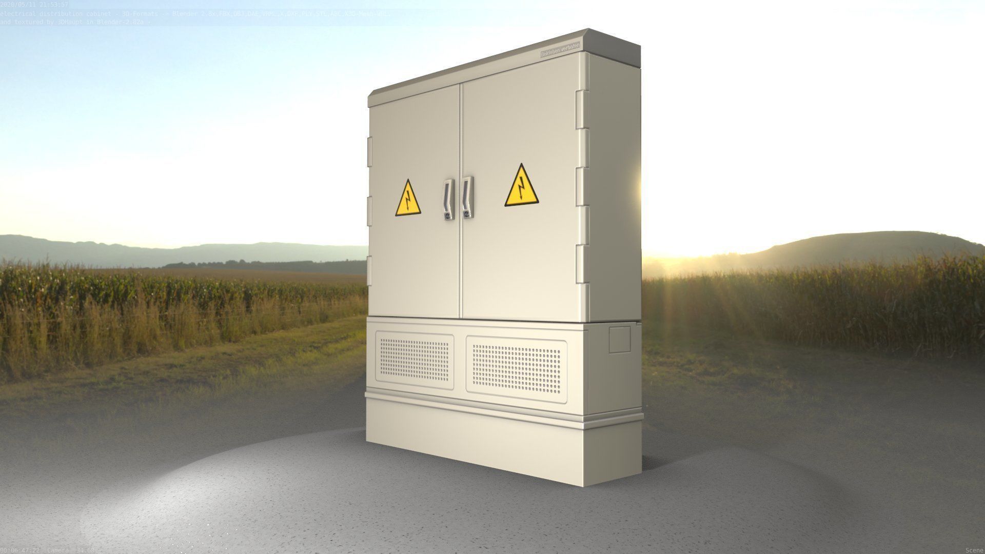 Electrical Distribution Cabinet 98 Low-poly 3D model_91