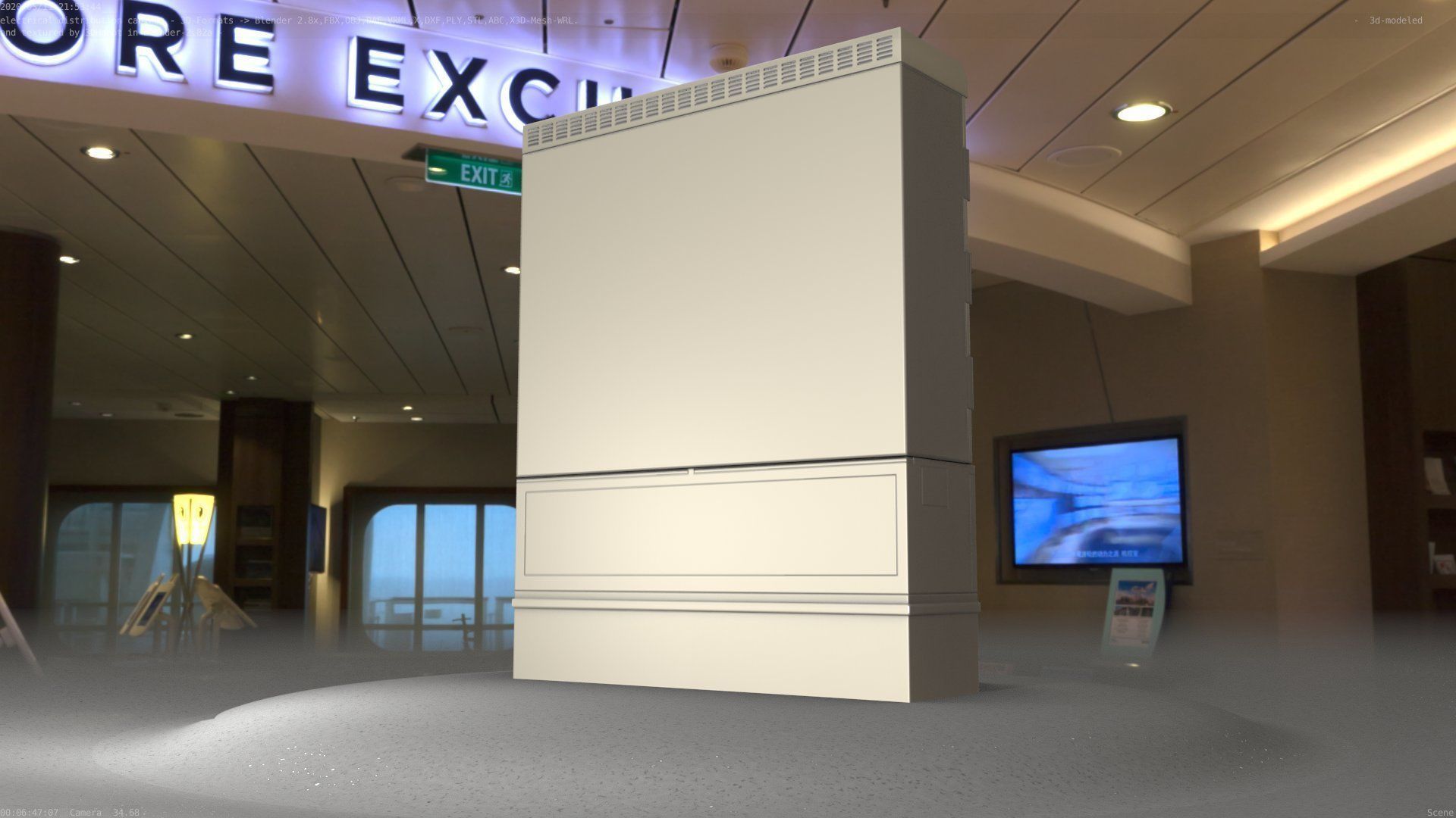 Electrical Distribution Cabinet 98 Low-poly 3D model_76