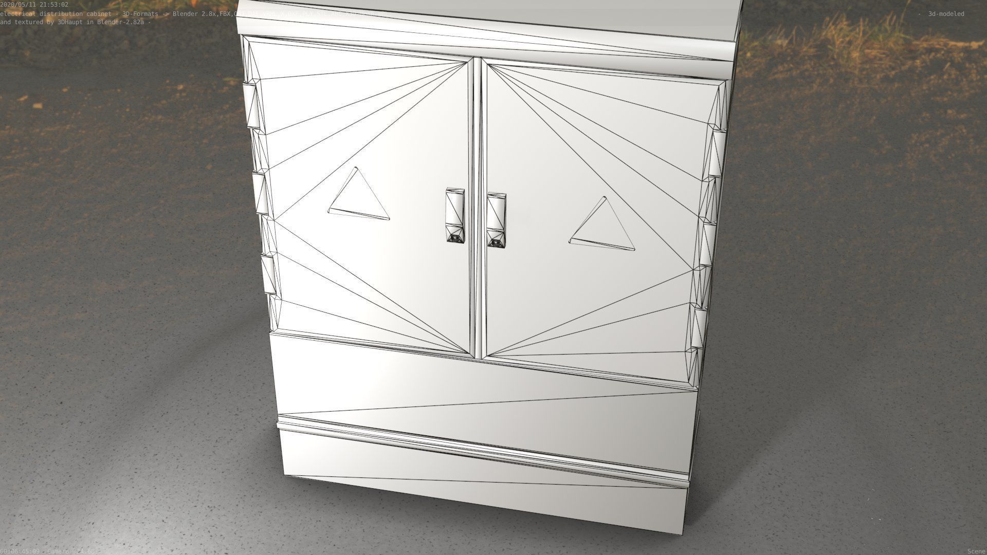 Electrical Distribution Cabinet 98 Low-poly 3D model_34