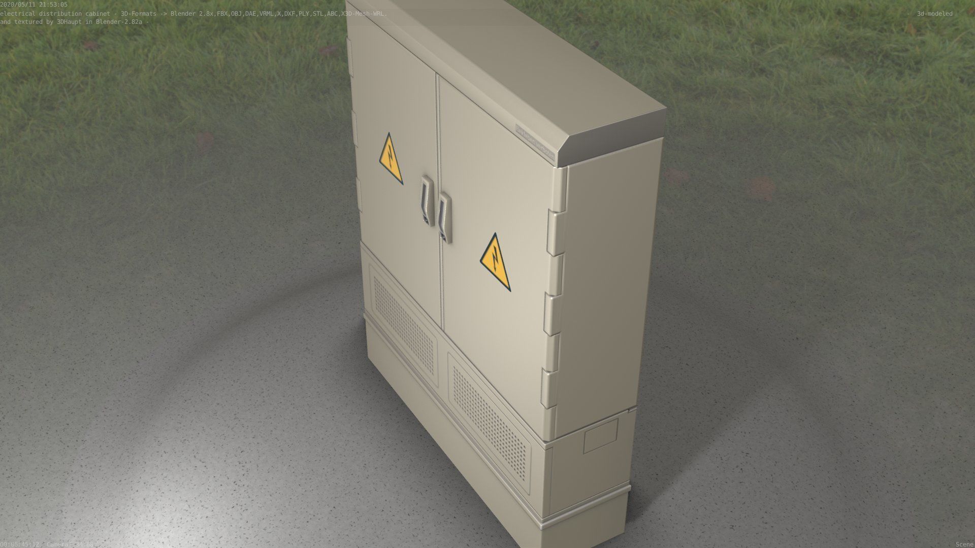 Electrical Distribution Cabinet 98 Low-poly 3D model_37