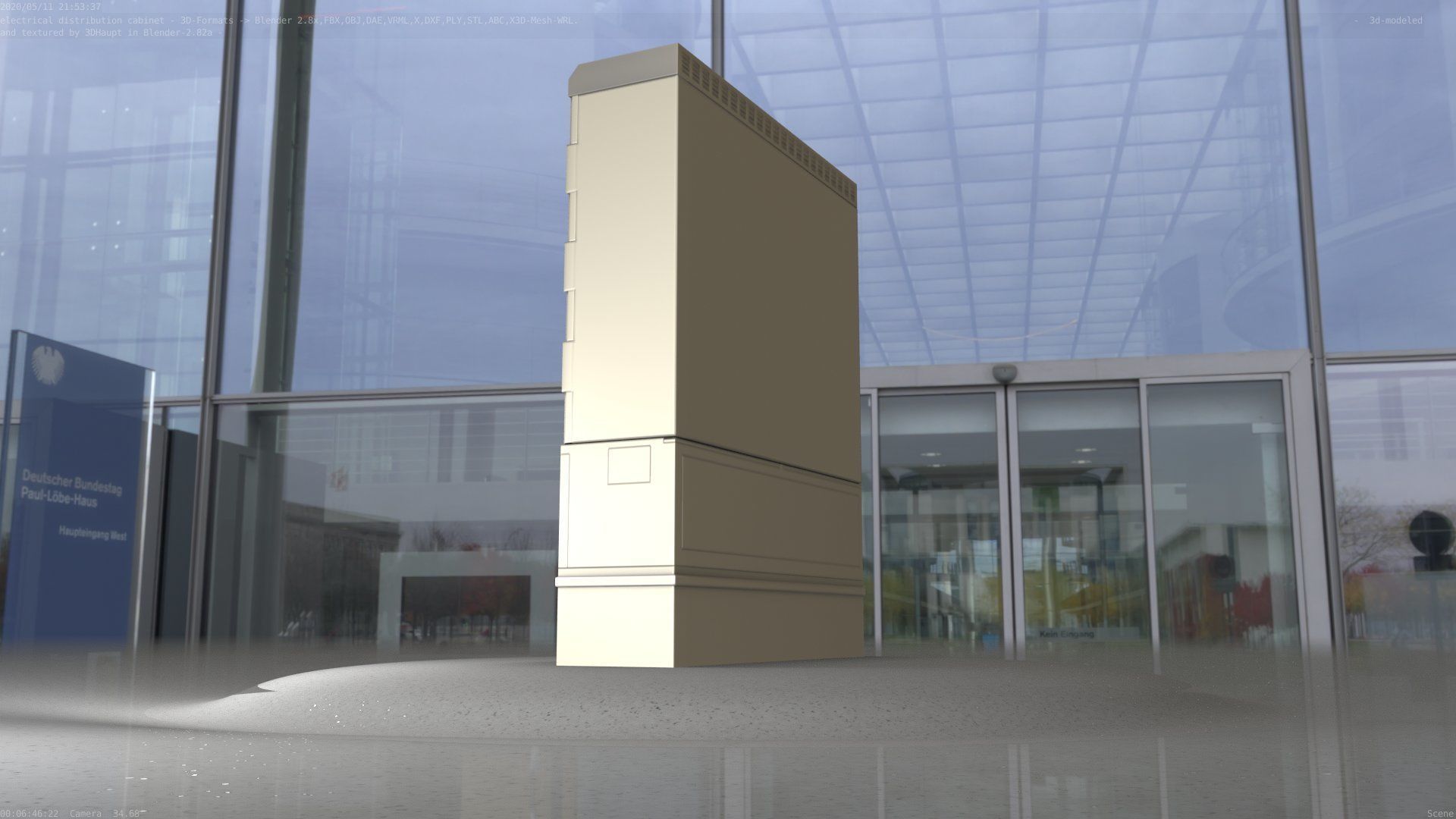 Electrical Distribution Cabinet 98 Low-poly 3D model_67