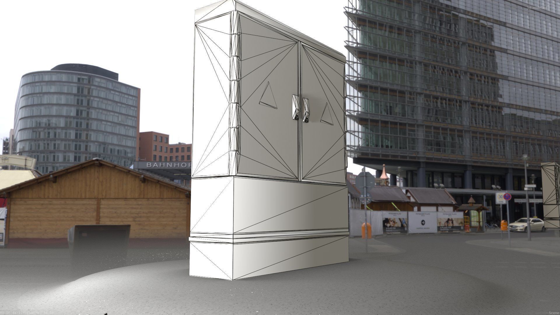 Electrical Distribution Cabinet 98 Low-poly 3D model_12