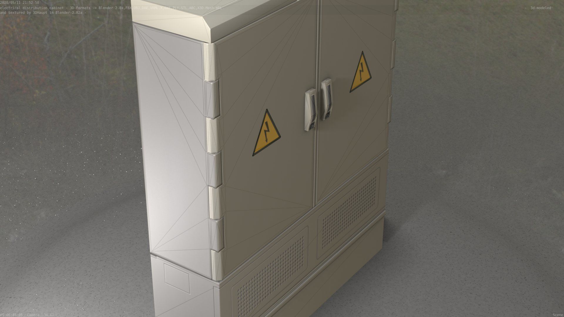 Electrical Distribution Cabinet 98 Low-poly 3D model_30