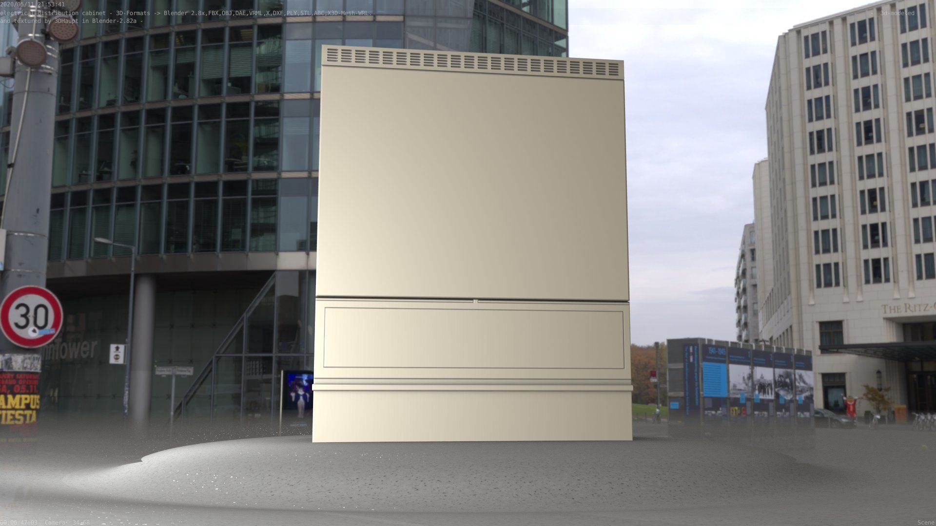 Electrical Distribution Cabinet 98 Low-poly 3D model_72