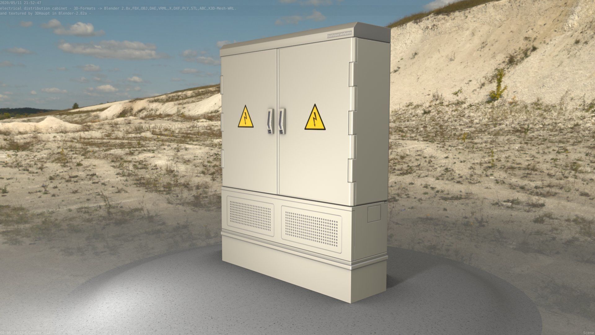 Electrical Distribution Cabinet 98 Low-poly 3D model_17