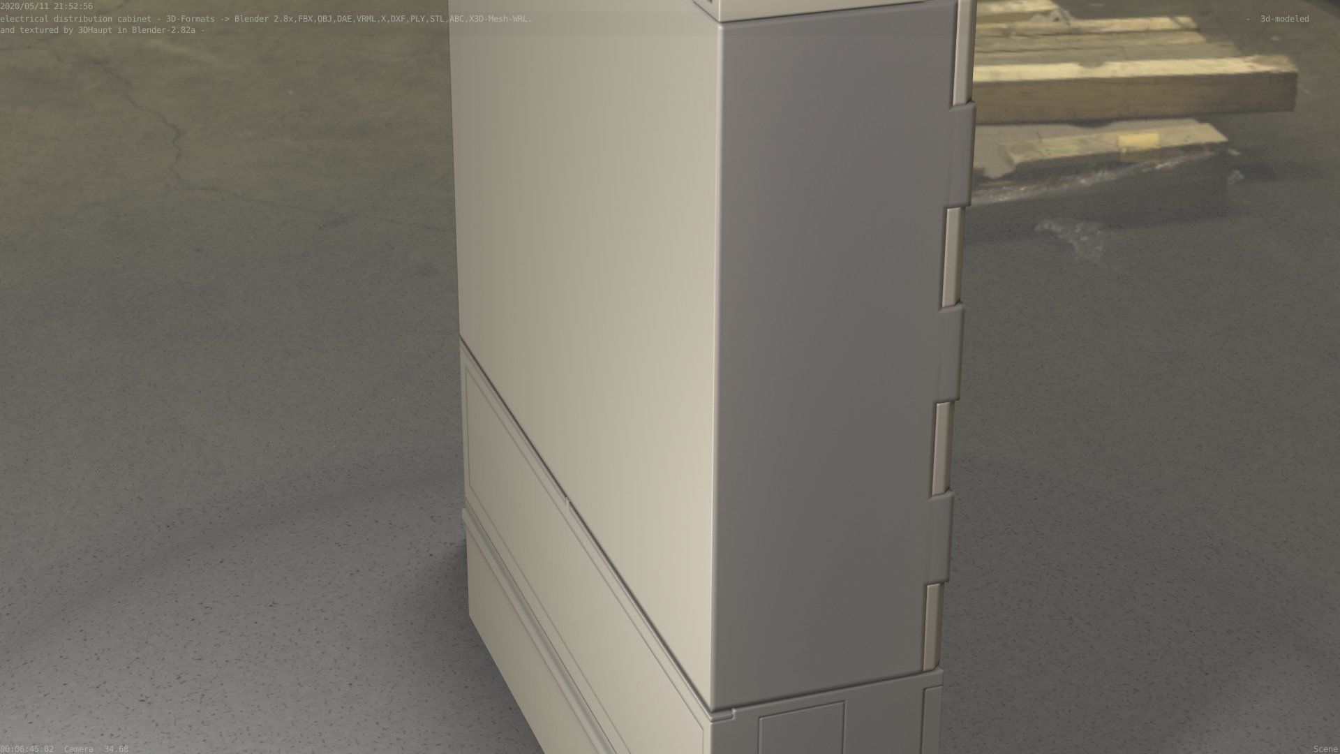 Electrical Distribution Cabinet 98 Low-poly 3D model_27
