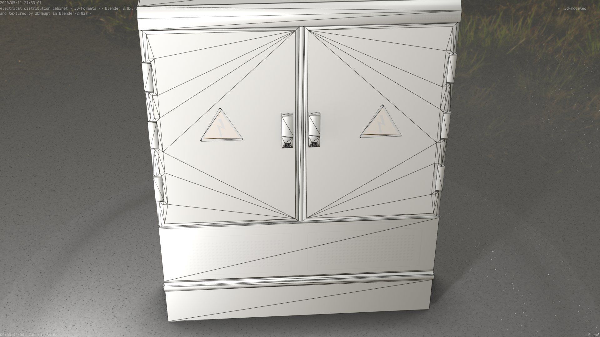 Electrical Distribution Cabinet 98 Low-poly 3D model_33