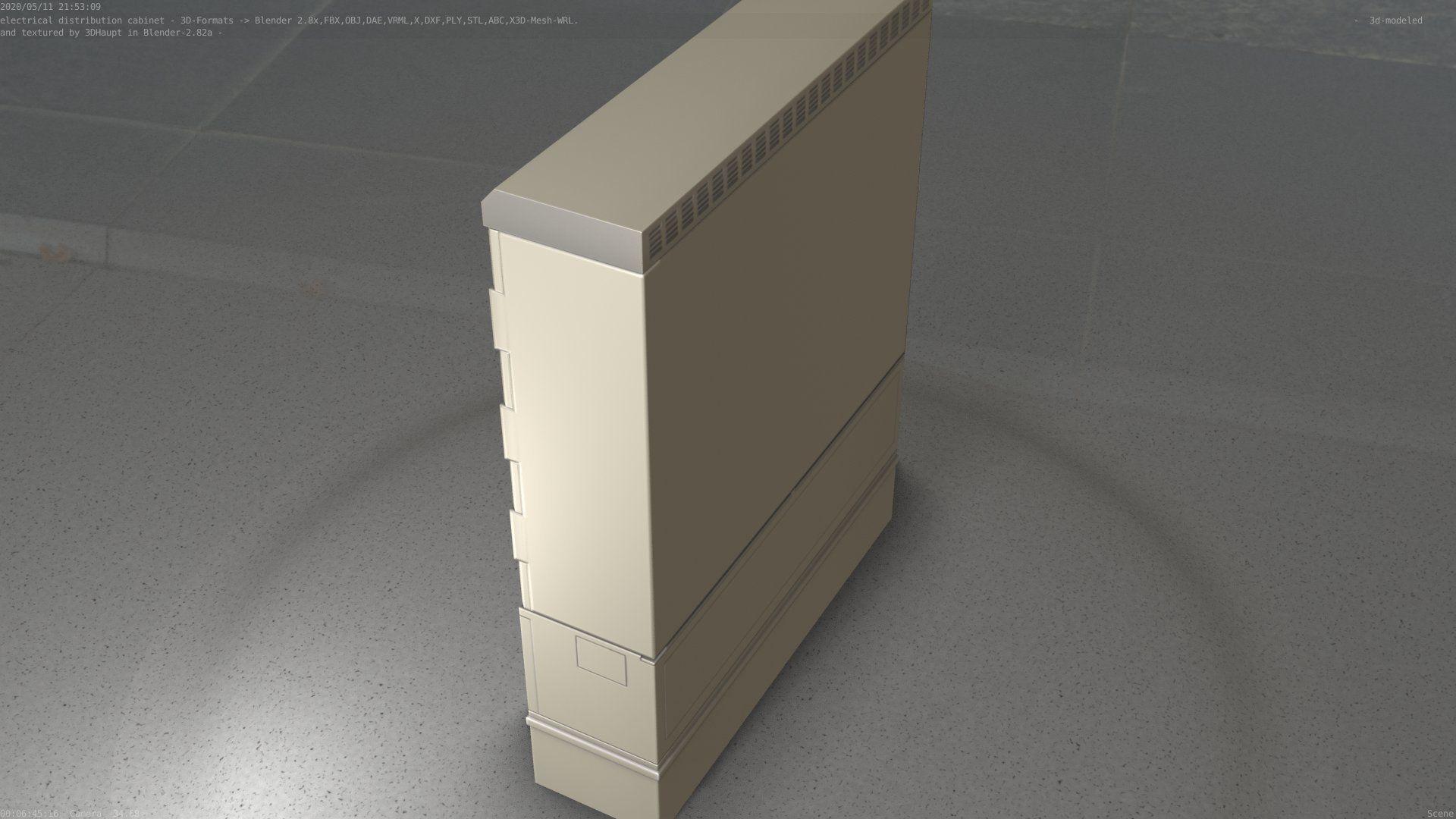 Electrical Distribution Cabinet 98 Low-poly 3D model_41