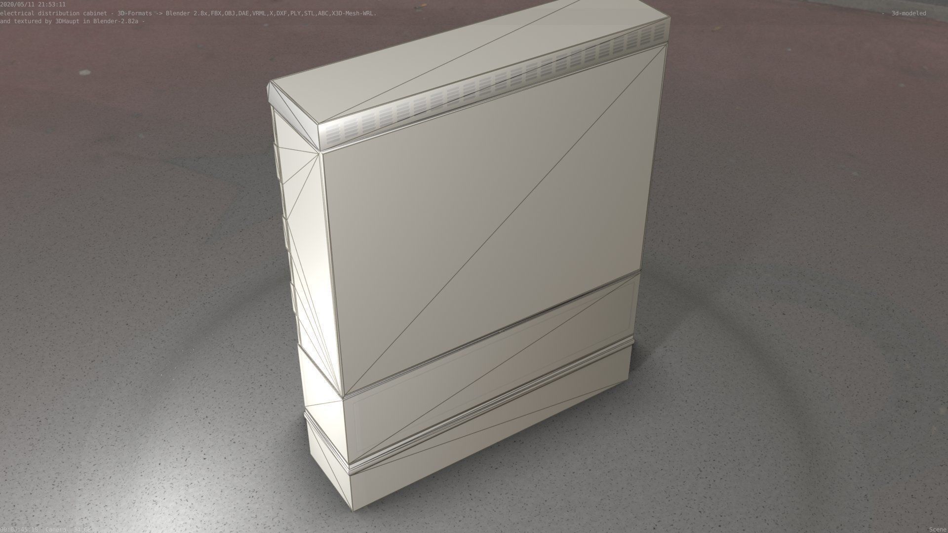 Electrical Distribution Cabinet 98 Low-poly 3D model_43
