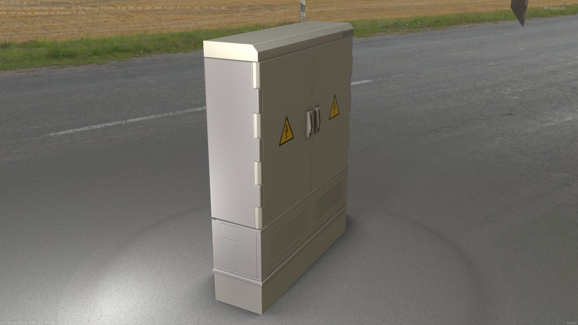Electrical Distribution Cabinet 98 Low-poly 3D model_55