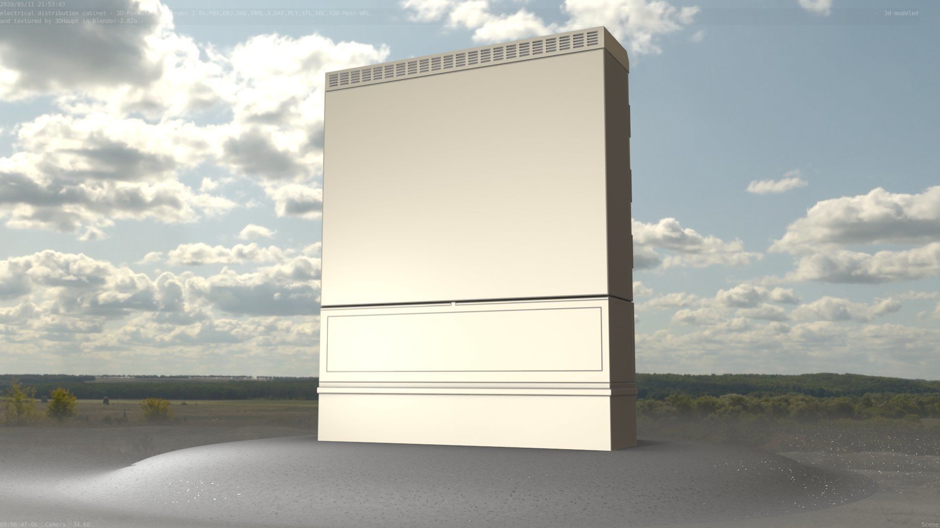 Electrical Distribution Cabinet 98 Low-poly 3D model_75