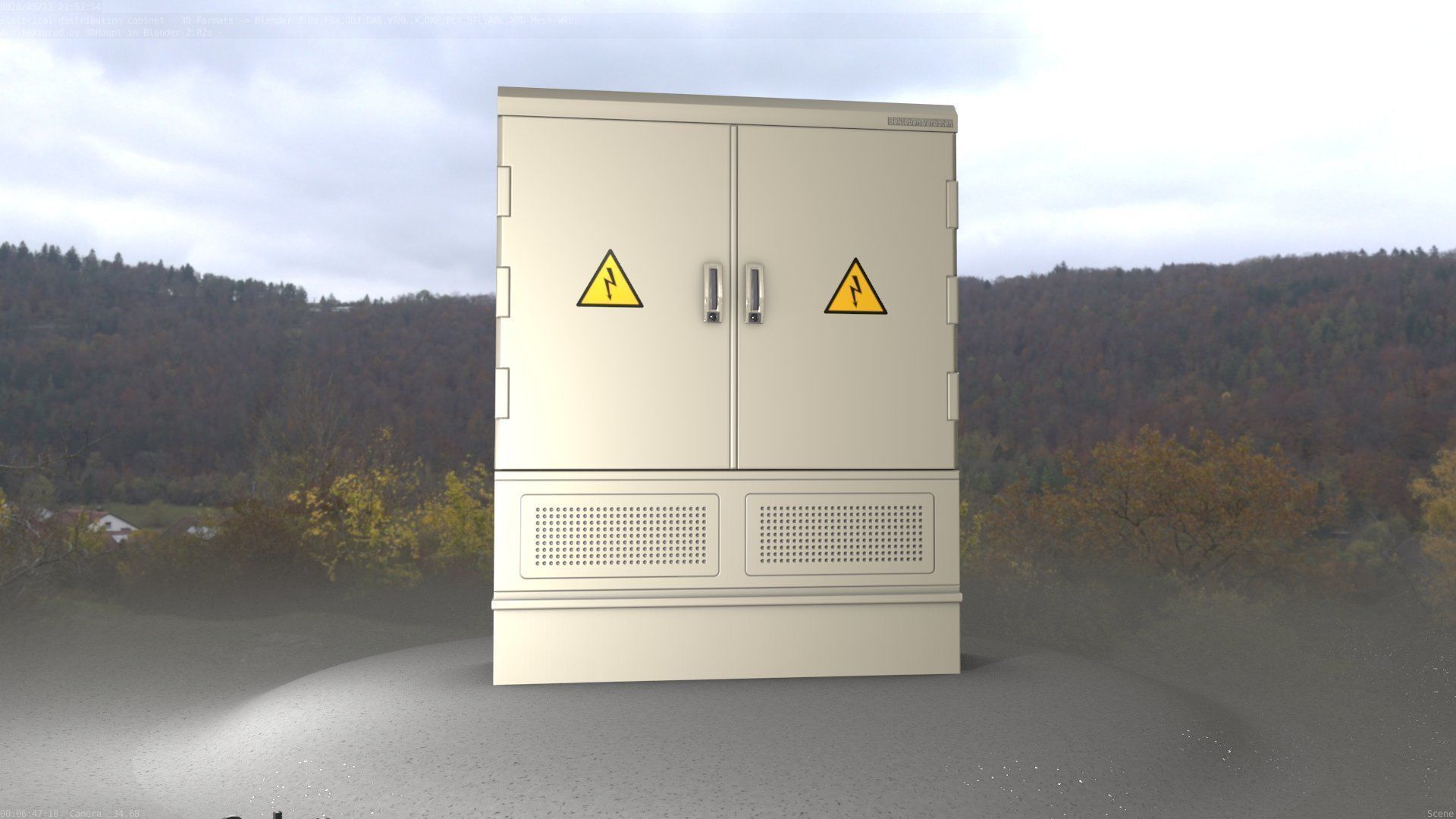 Electrical Distribution Cabinet 98 Low-poly 3D model_87
