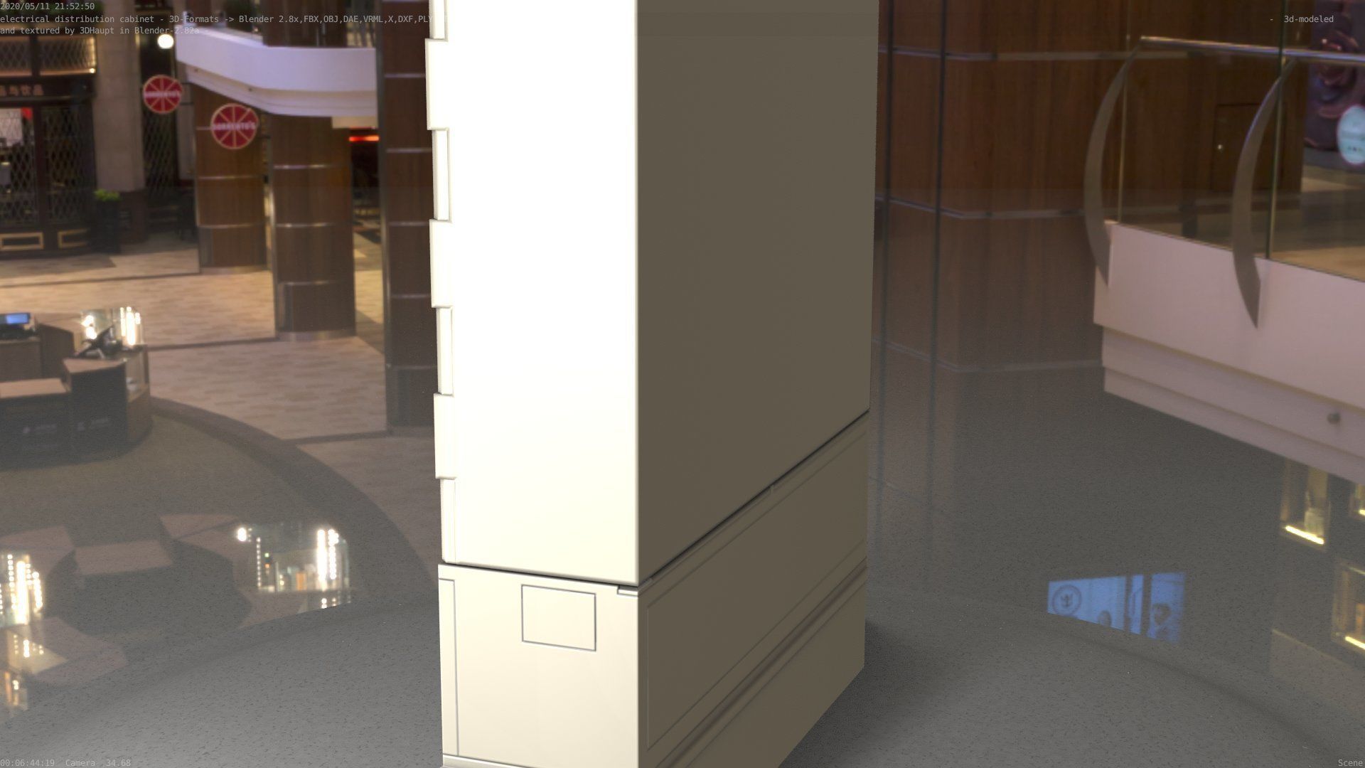 Electrical Distribution Cabinet 98 Low-poly 3D model_20