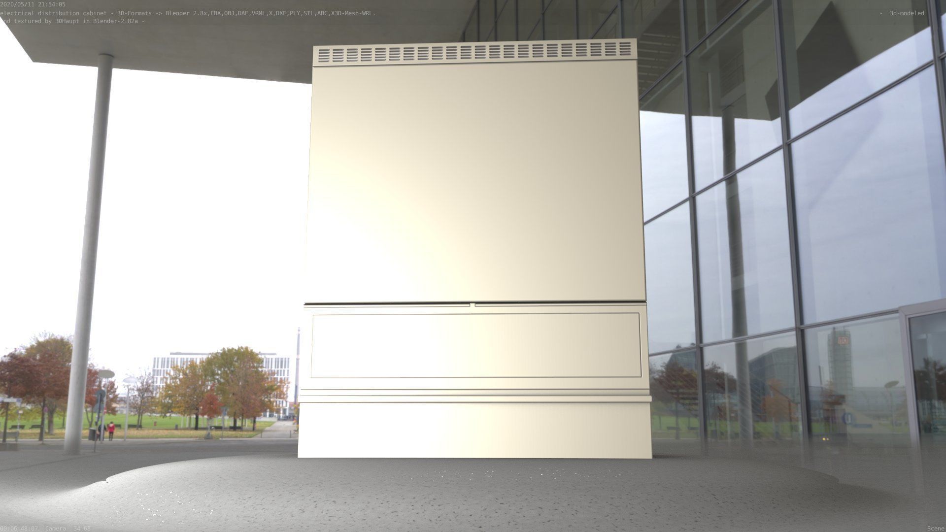 Electrical Distribution Cabinet 98 Low-poly 3D model_100