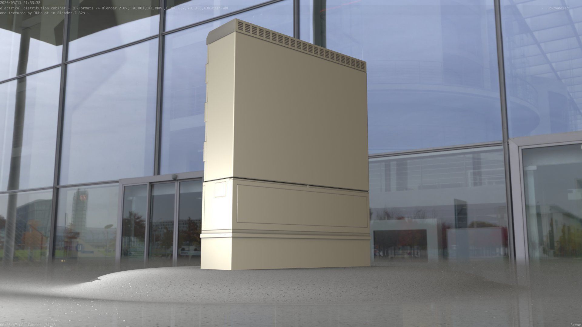 Electrical Distribution Cabinet 98 Low-poly 3D model_69